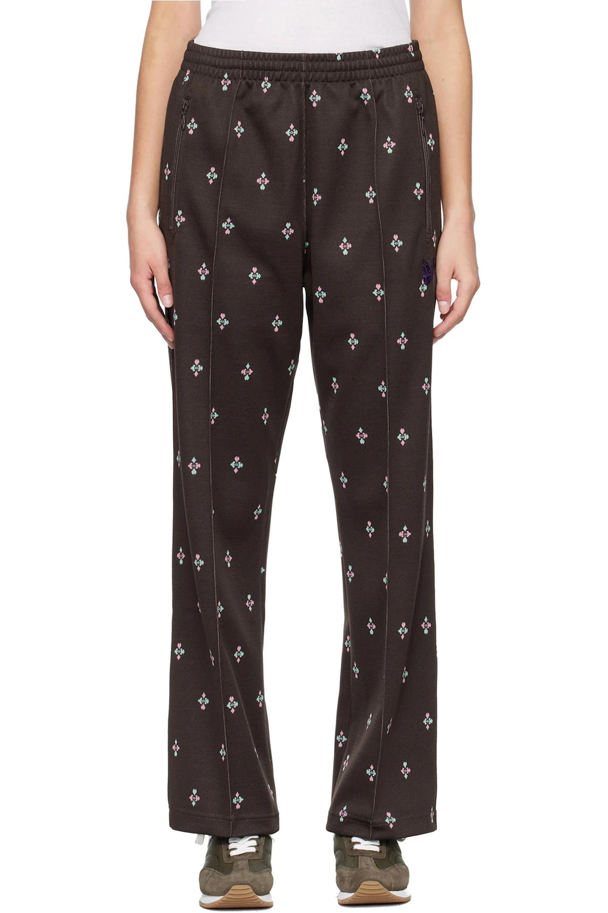 Brown Poly Jacquard Lounge Pants
