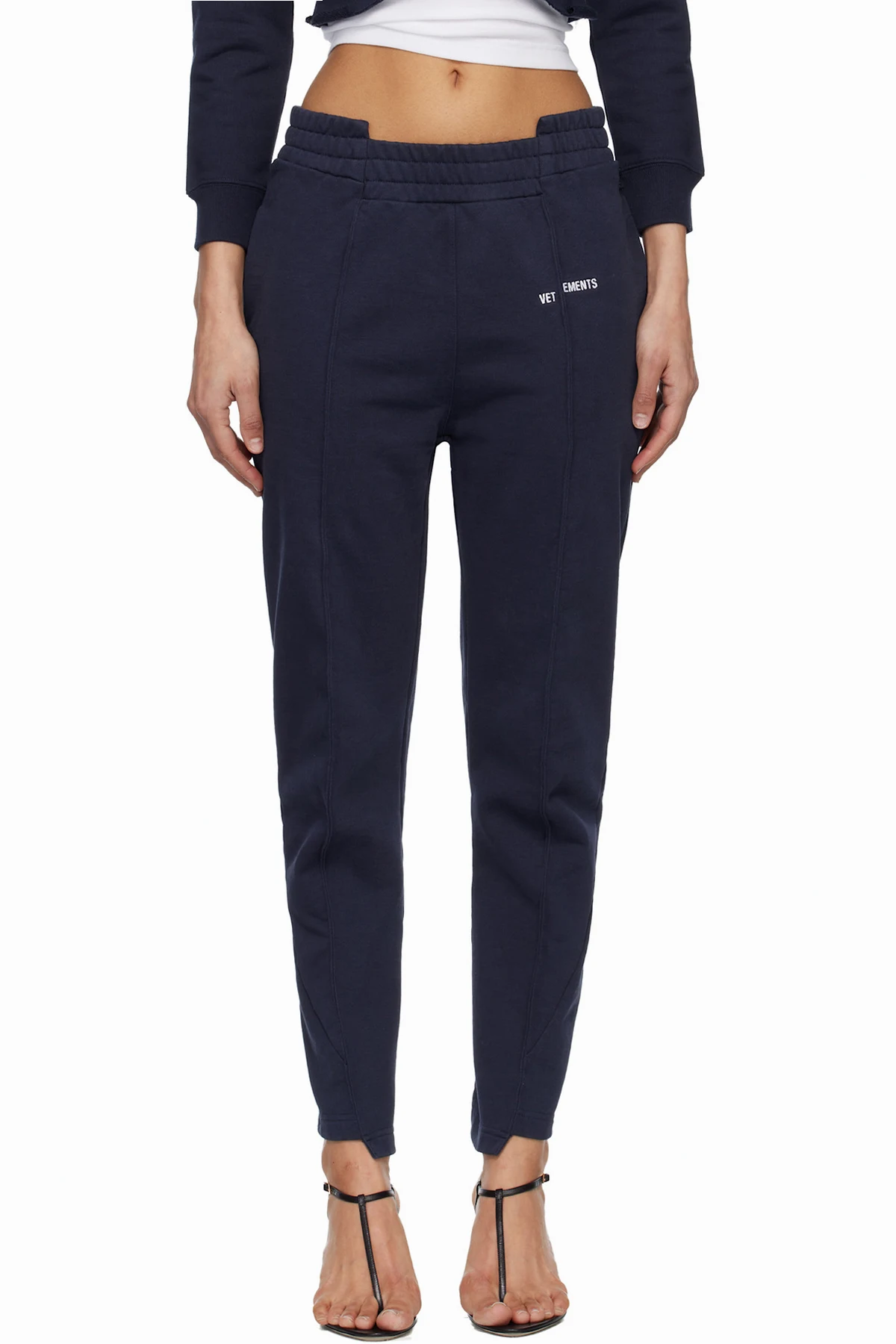 Navy Cut Up Sweatpants