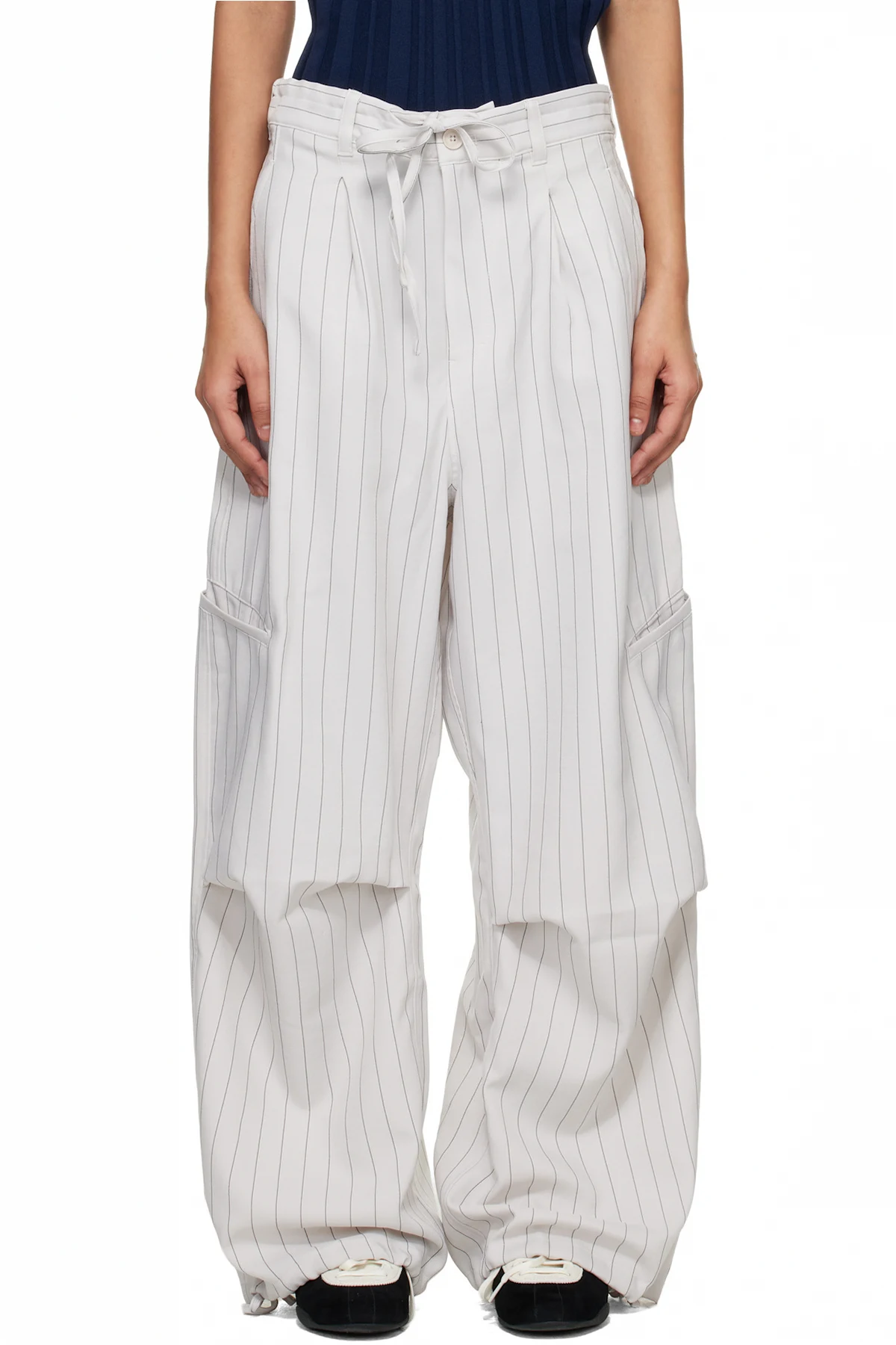 Off-White Pinstripe UT Straight Leg Lounge Pants