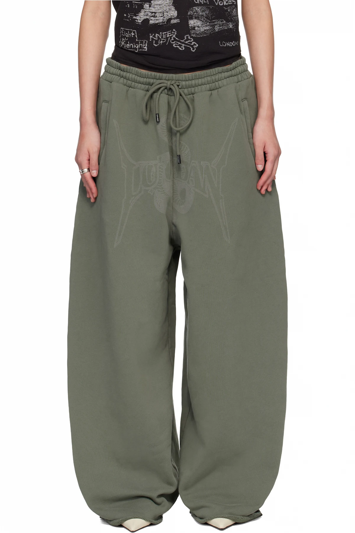 Green Raw-Cut Bontan Sweatpants