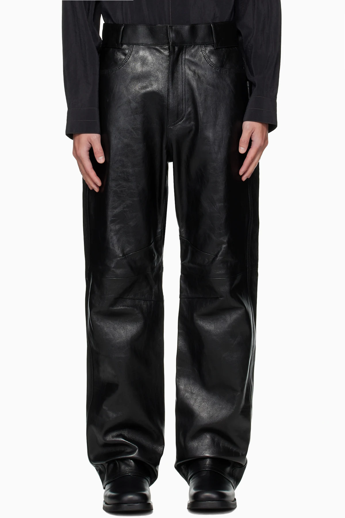 Black Office Leather Pants