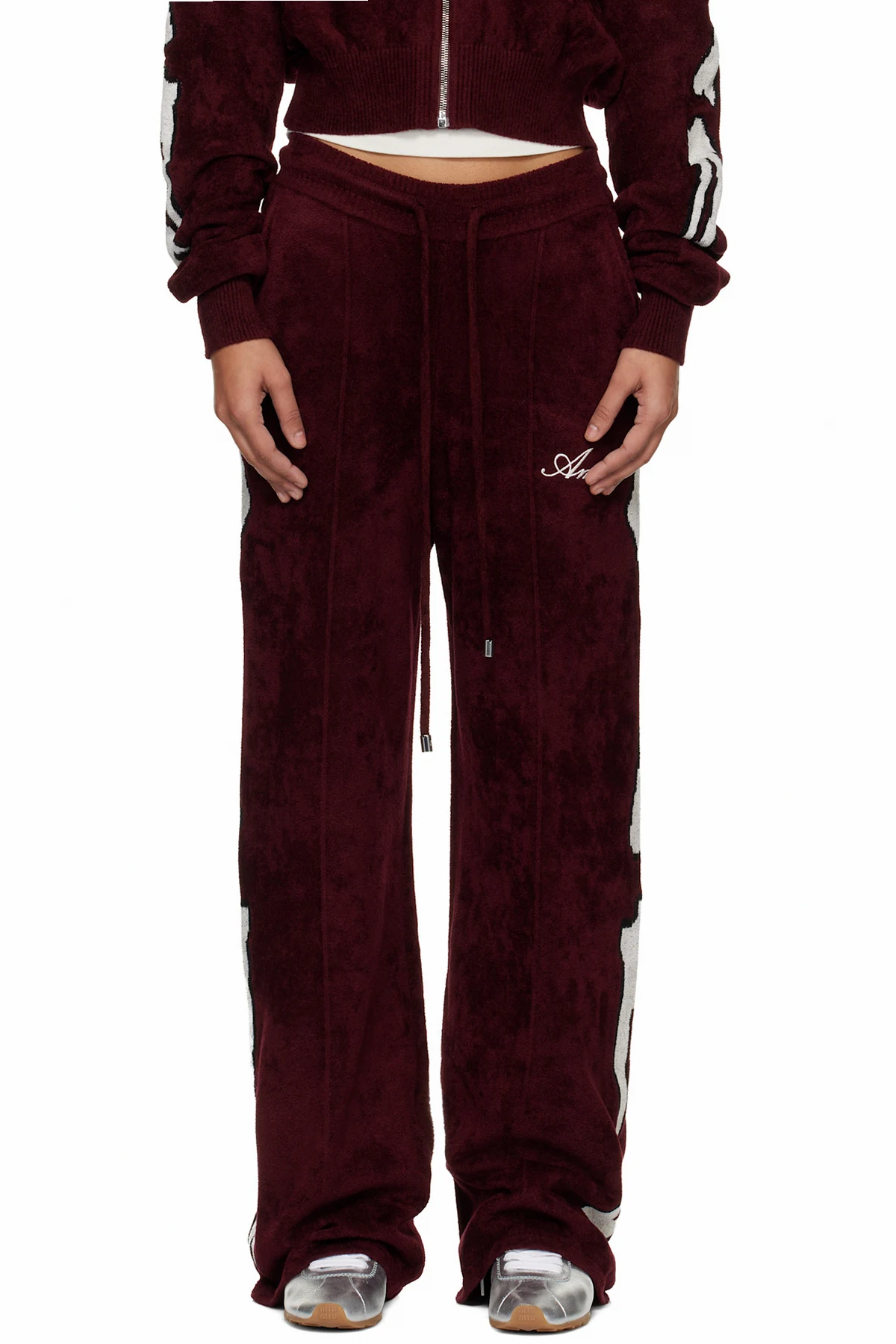 Burgundy Bones Track Pants