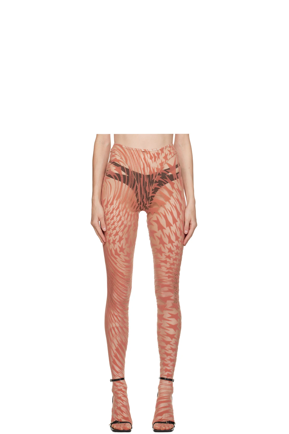 Pink Flocked Leggings