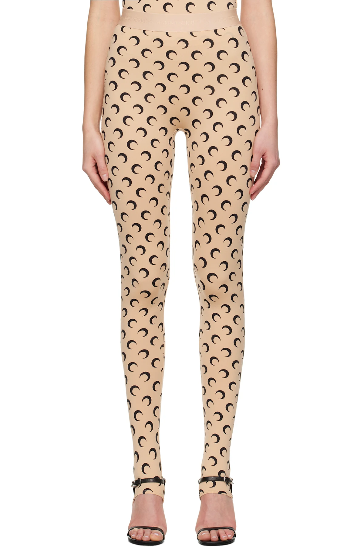 Beige Recycled Moon Jersey Stirrup Leggings