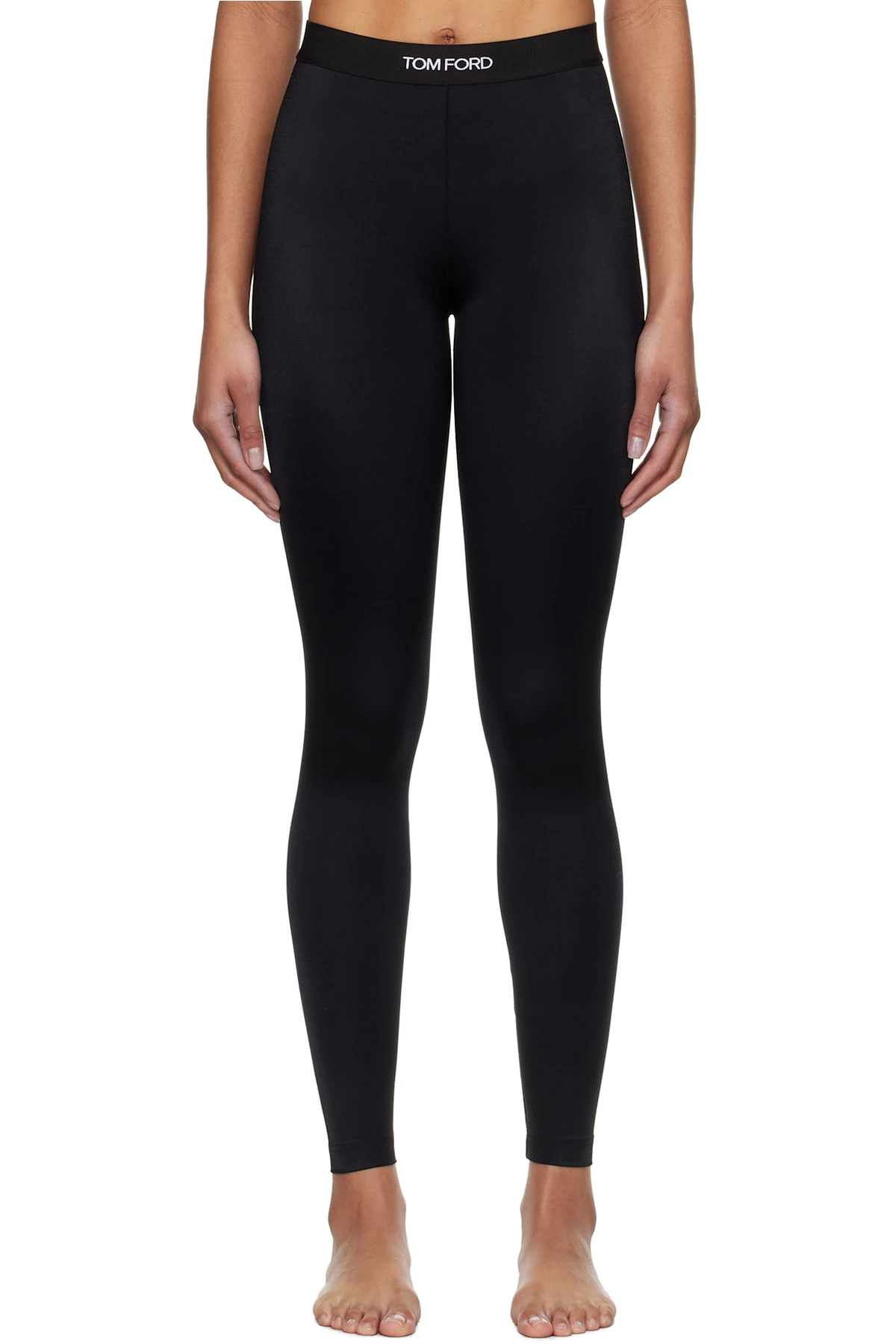 Black Lustrous Signature Leggings