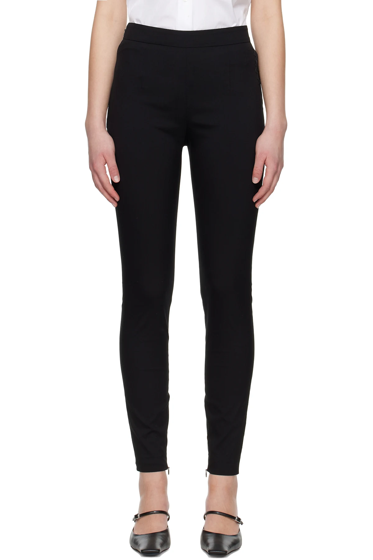 Black Stretch Poplin Marni Symbol Trouser Leggings