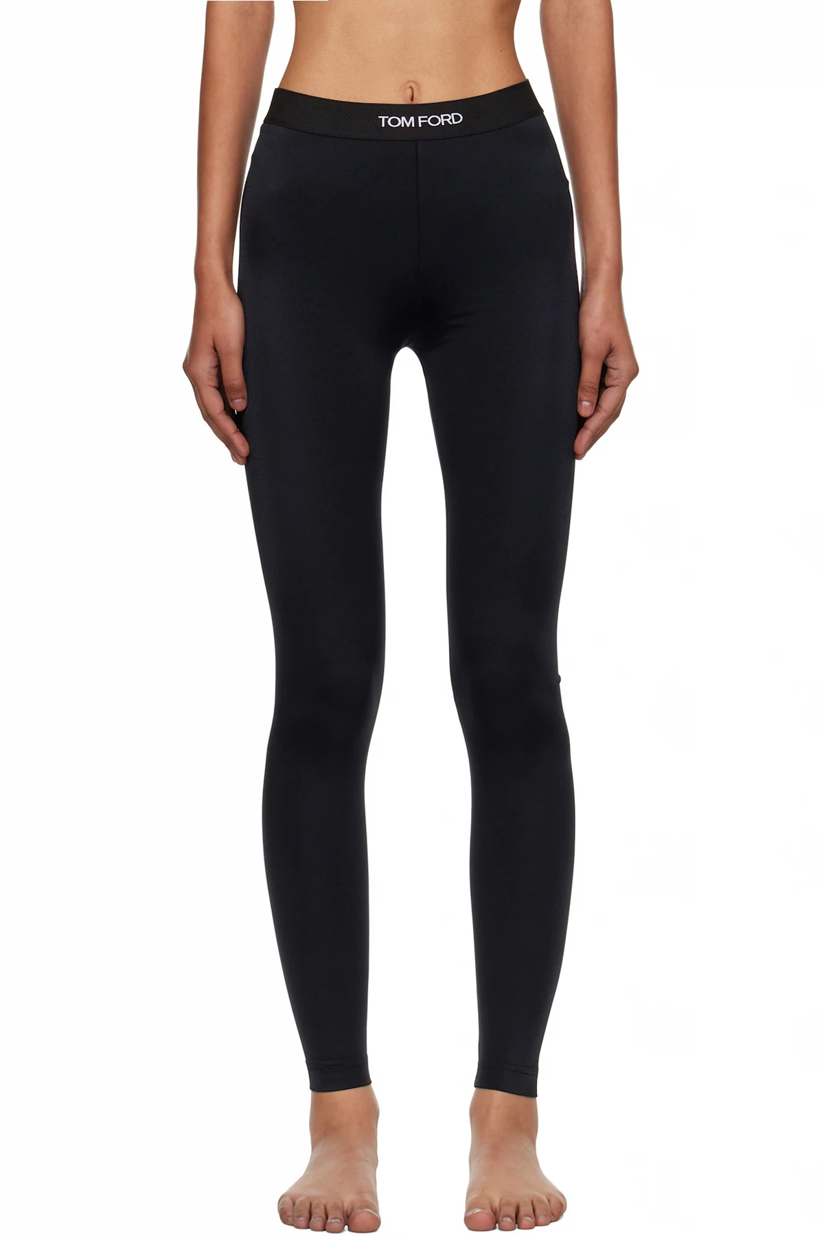 Black Lustrous Jersey Signature Leggings
