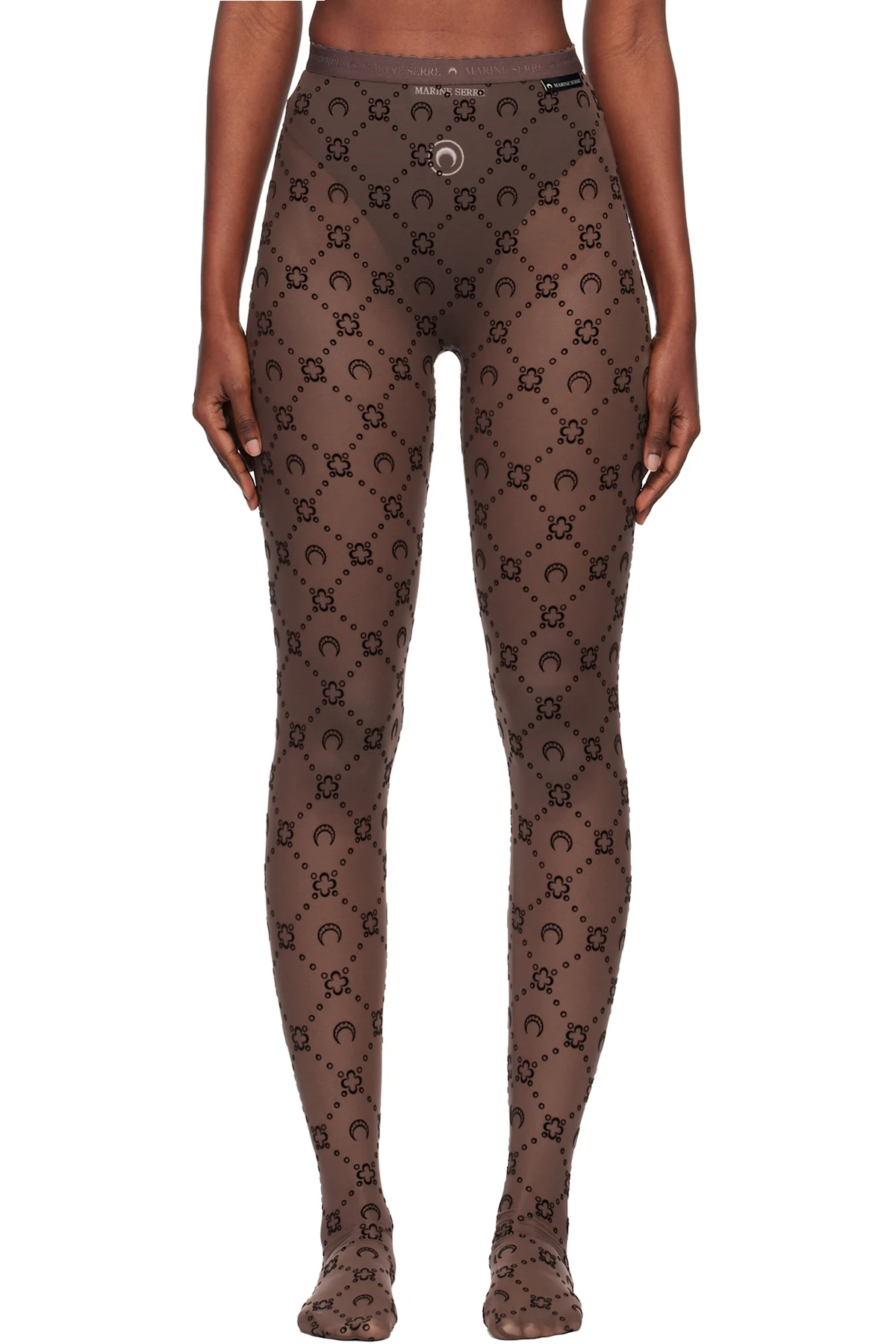 SSENSE Exclusive Brown Recycled Mesh Flock Tights