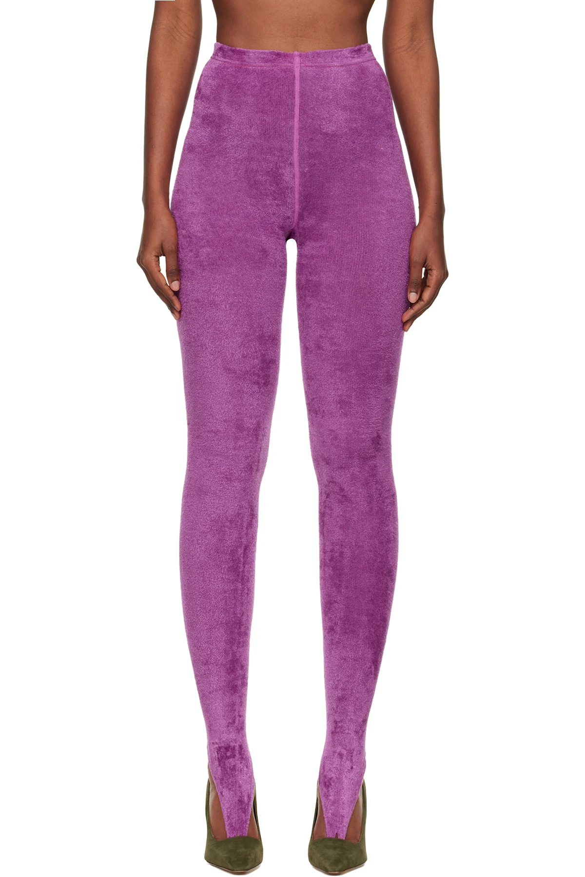 Purple Thong Leggings