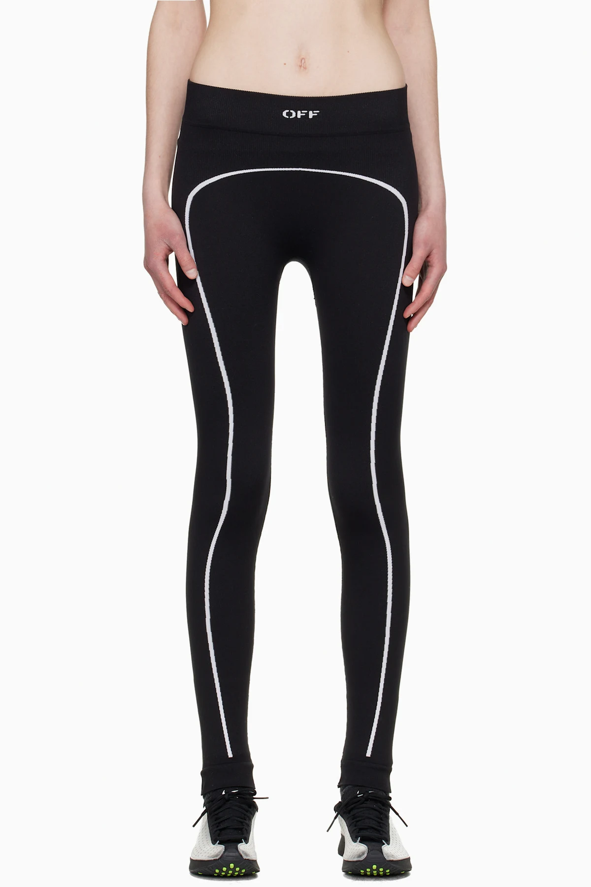 Black 'OFF' Stamp Seamless Leggings