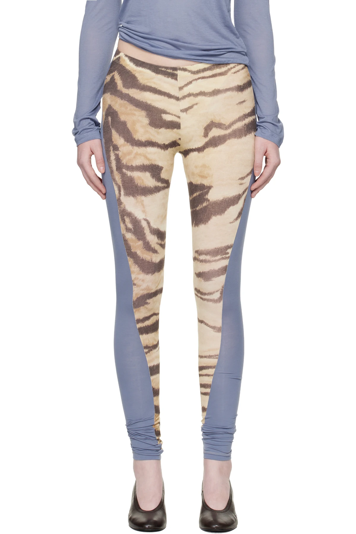 Blue & Beige Net Leggings