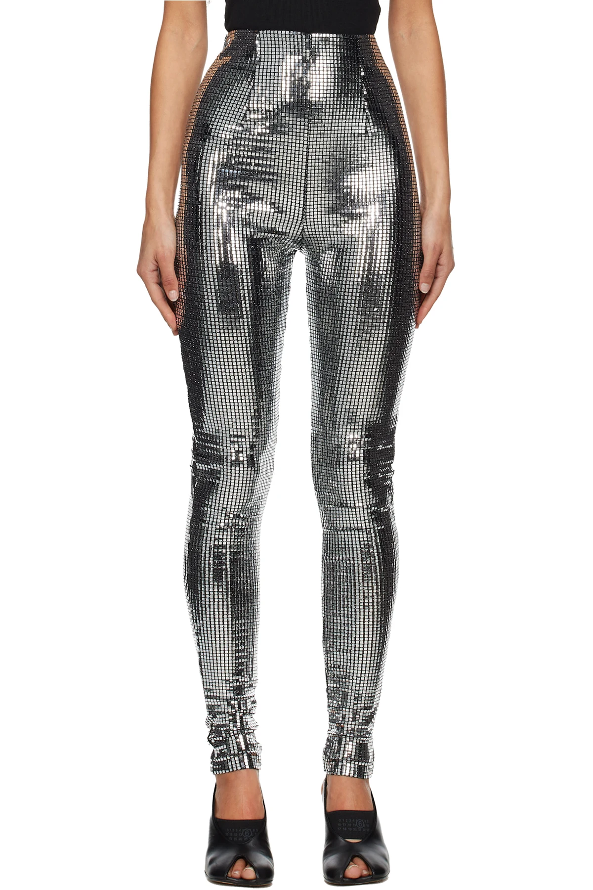 Silver Metallic Leggings