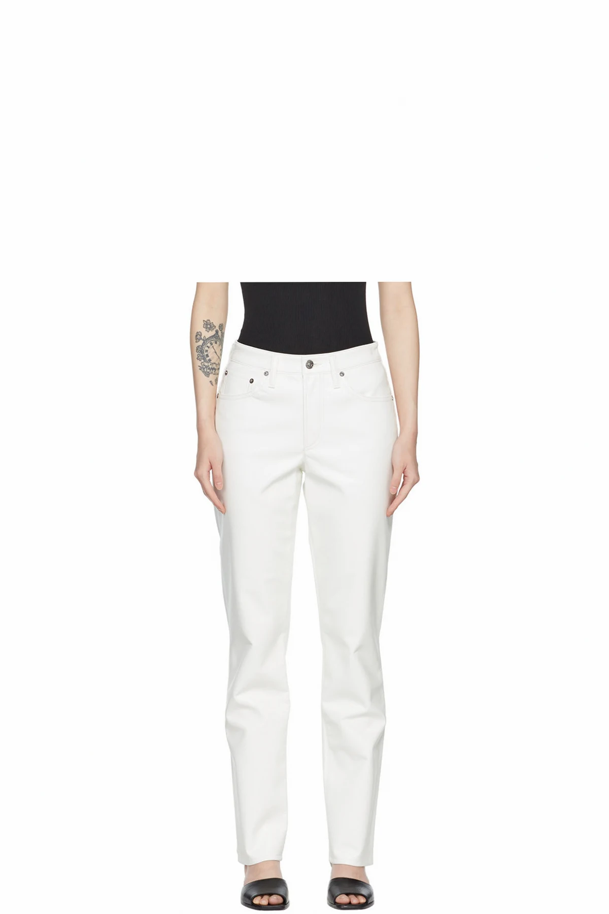 White Lyle Recycled Leather Pants