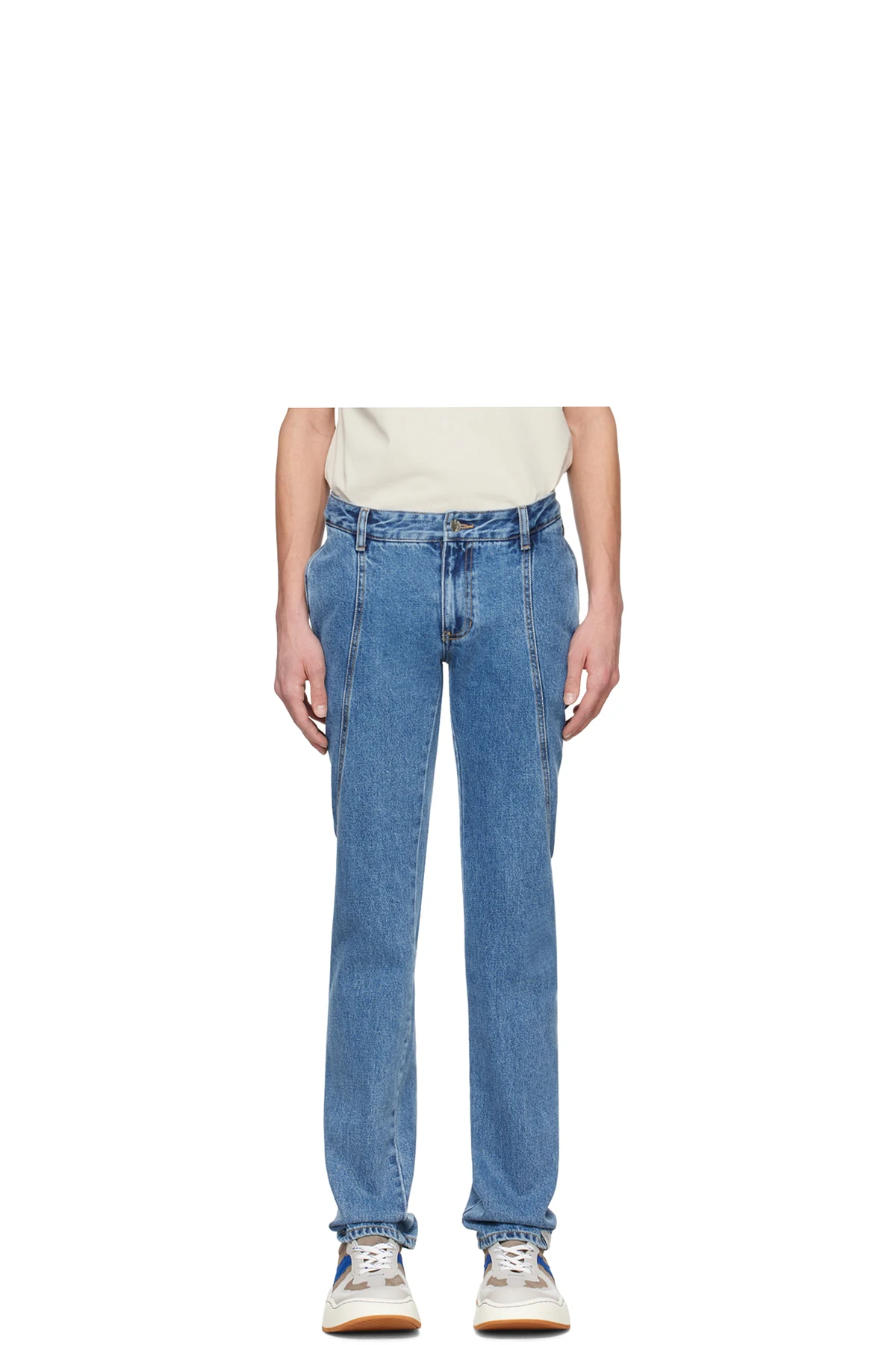 Blue Paneled Jeans
