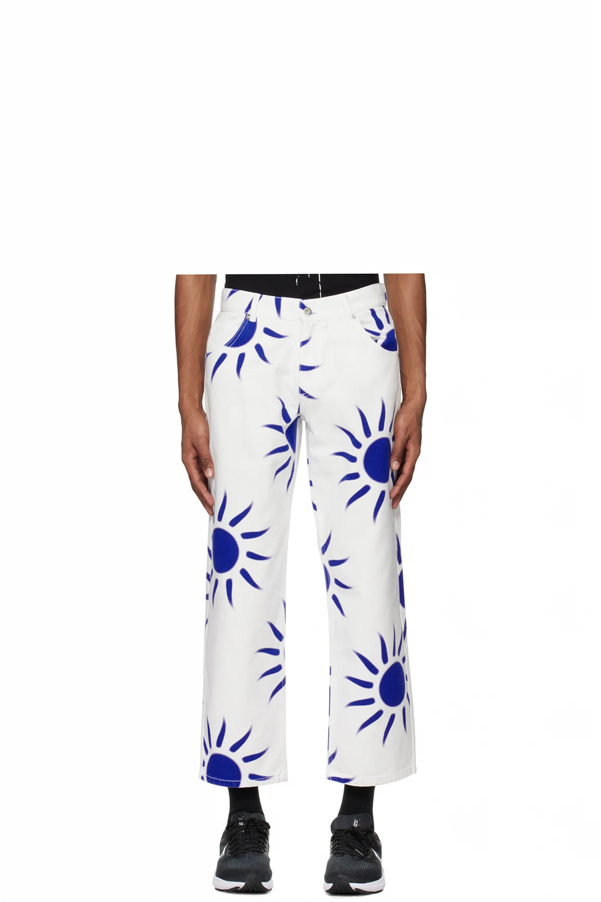 White Printed Jeans