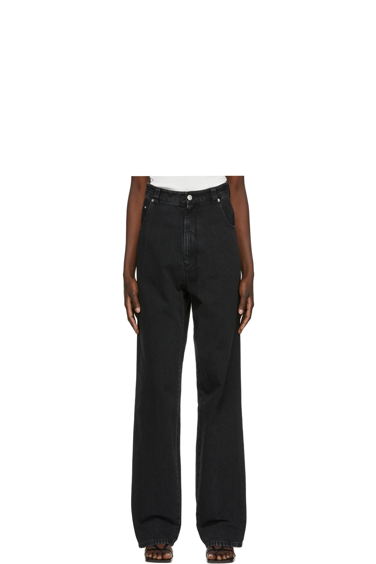 SSENSE Exclusive Black Denim Wide-Leg Jeans