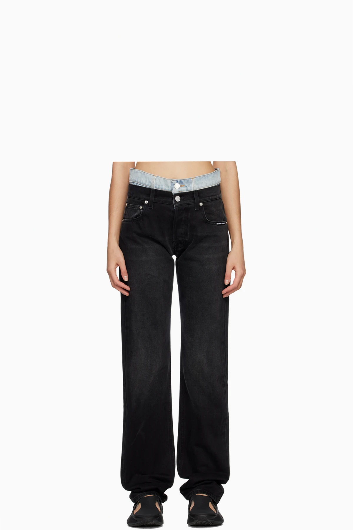 Black & Blue Double Waist Jeans