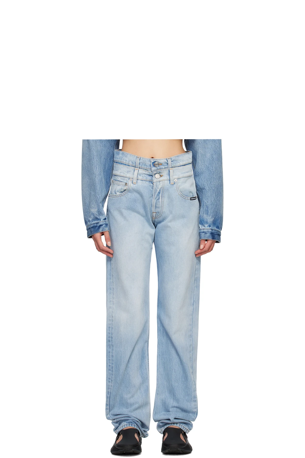 Blue Double Waist Jeans