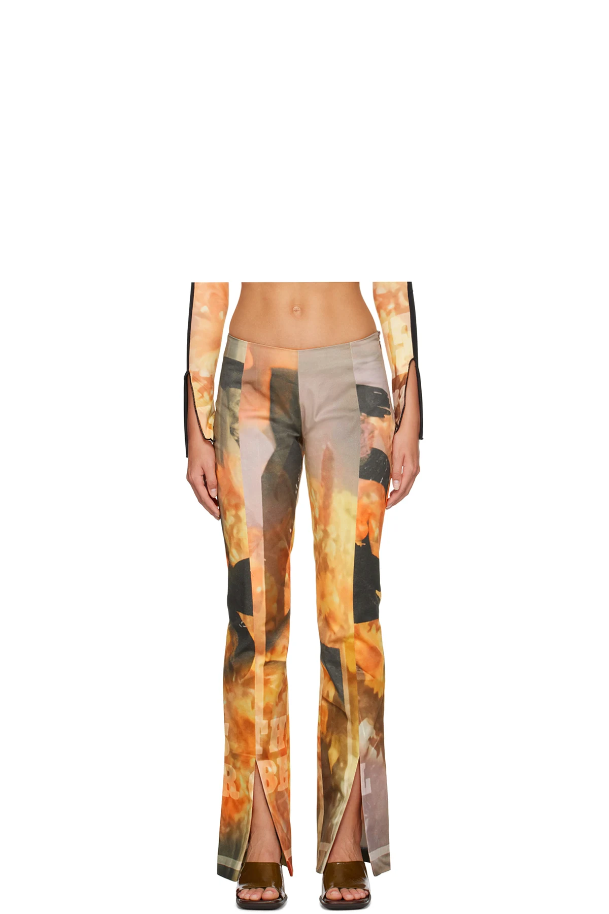 Orange Sunflower Jeans