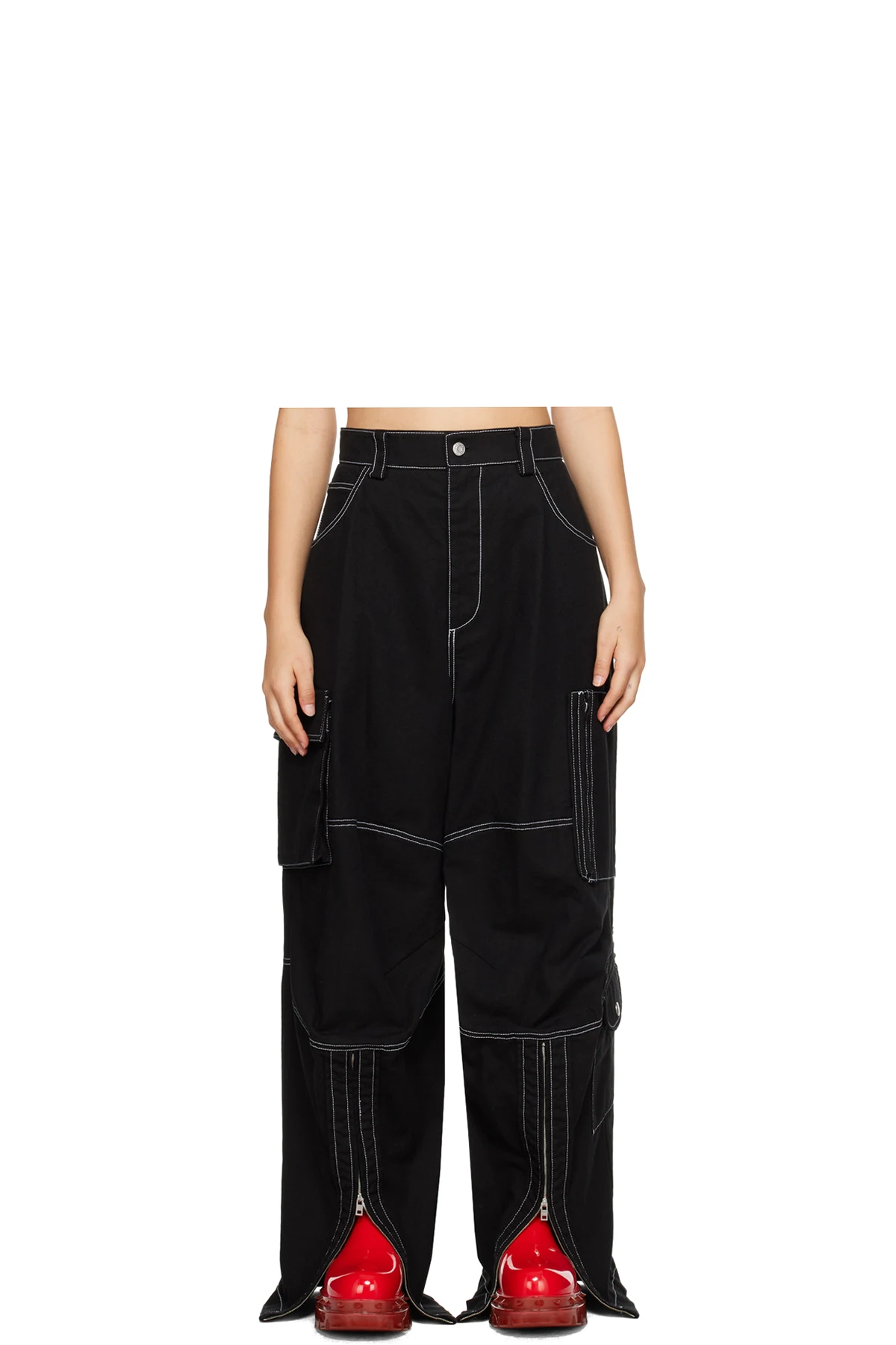 Black Topstitching Jeans