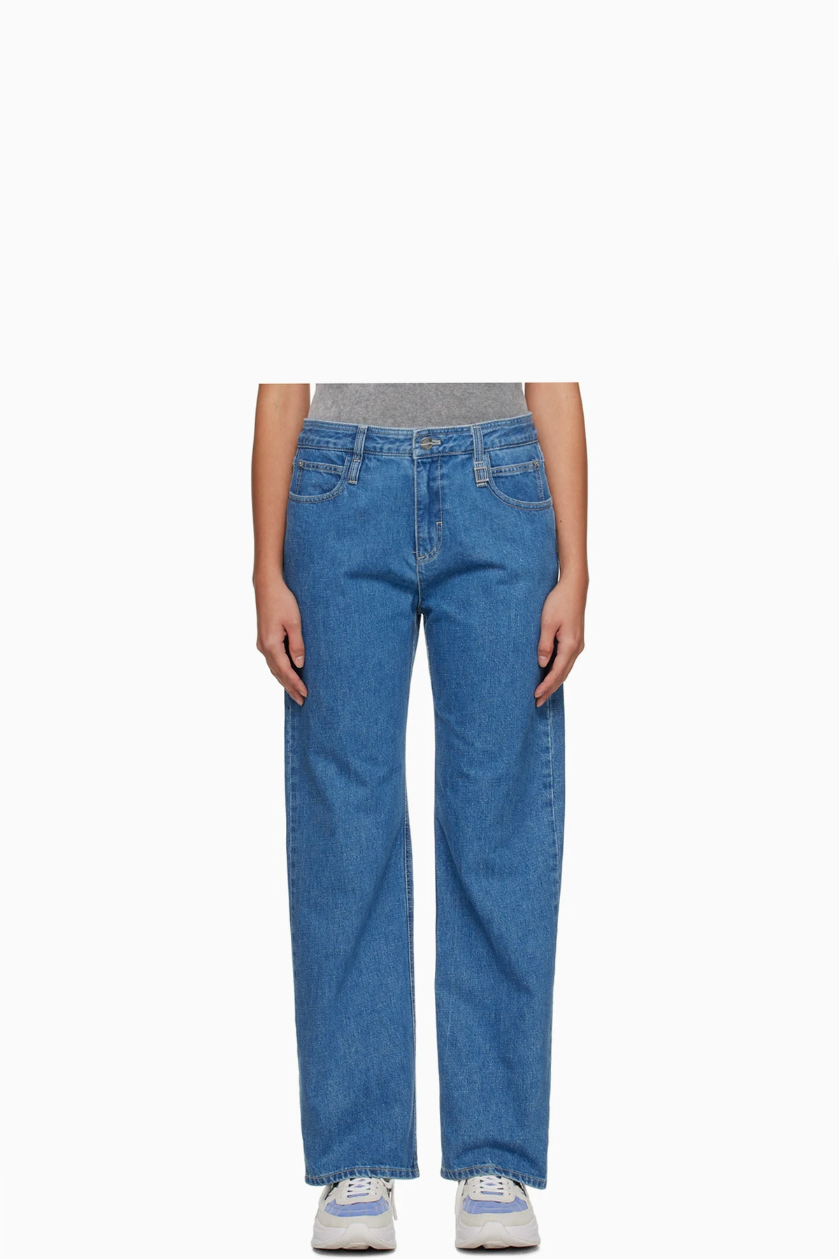 Blue Straight-Leg Jeans