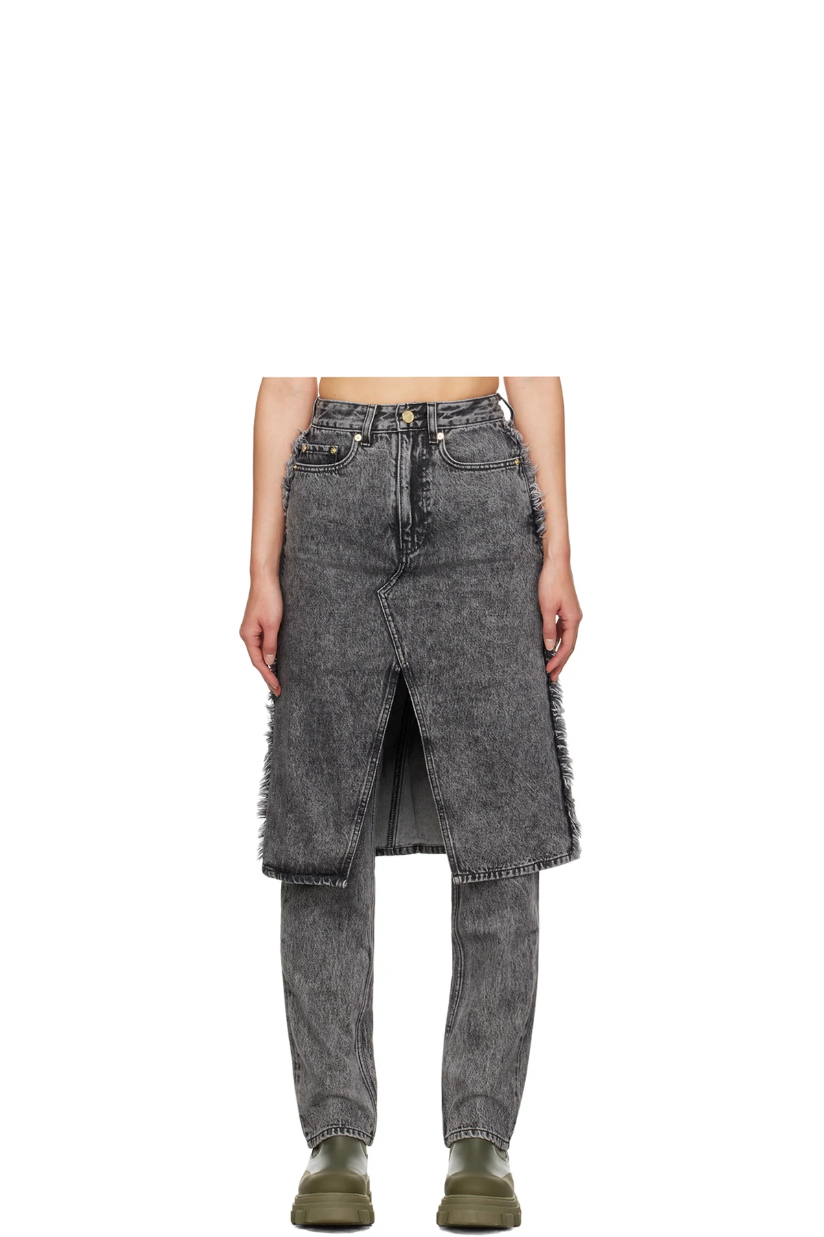 Gray Layered Jeans