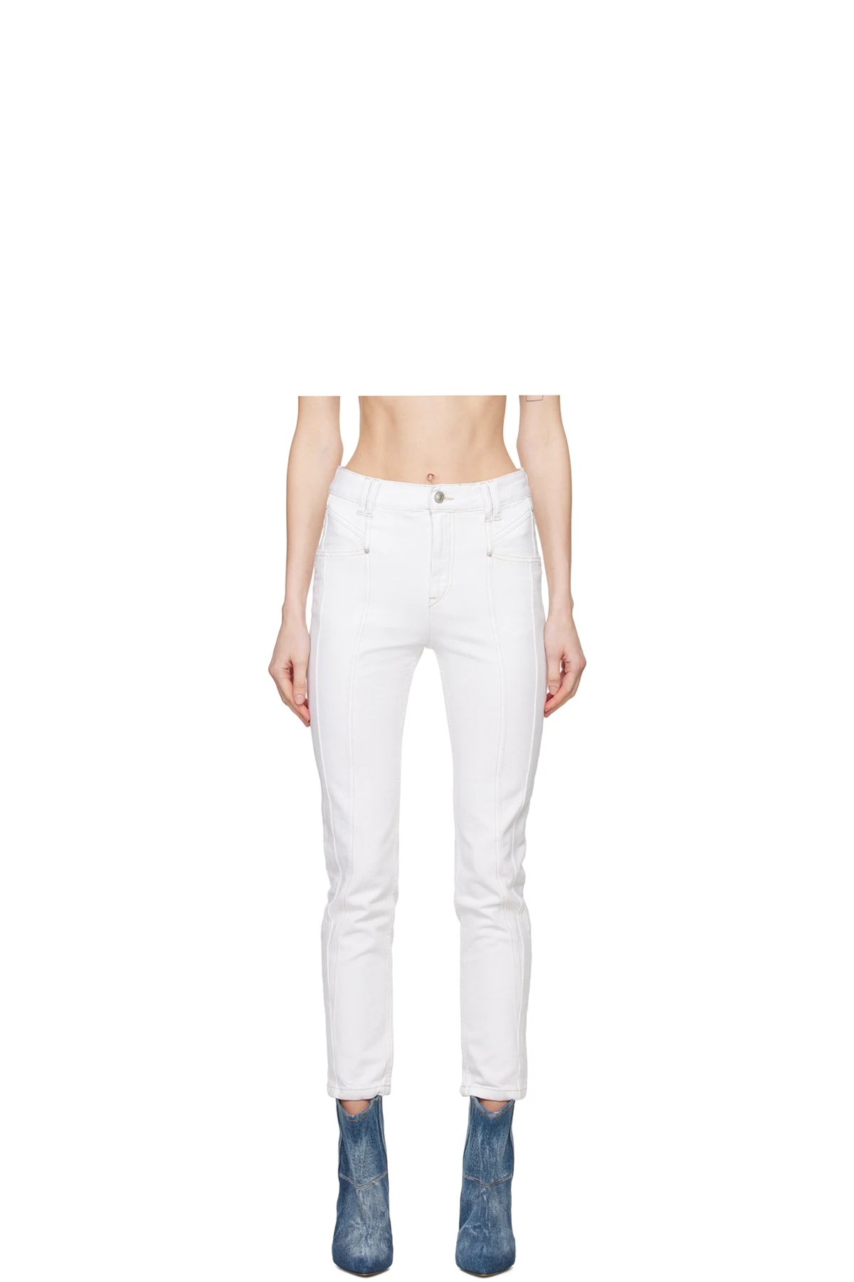 White Straight-Leg Jeans