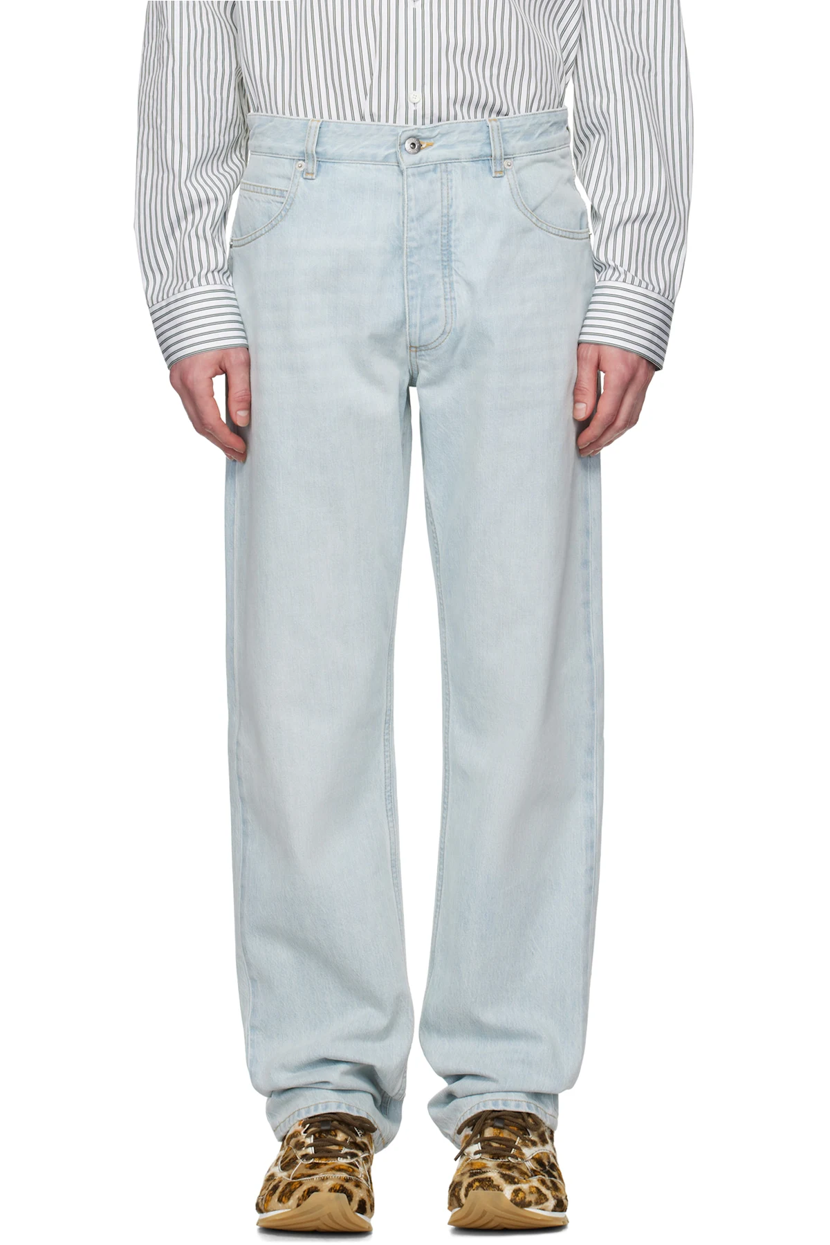 Blue Extra Bleached Straight Jeans