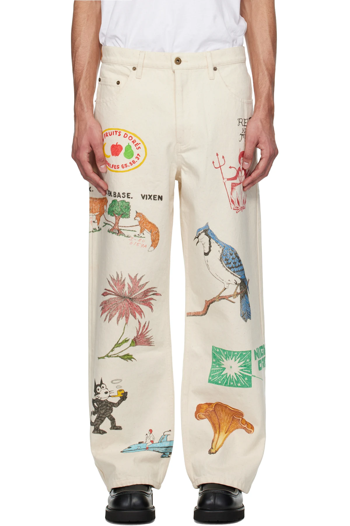 SSENSE Exclusive Off-White Custom Hand Drawn Jeans