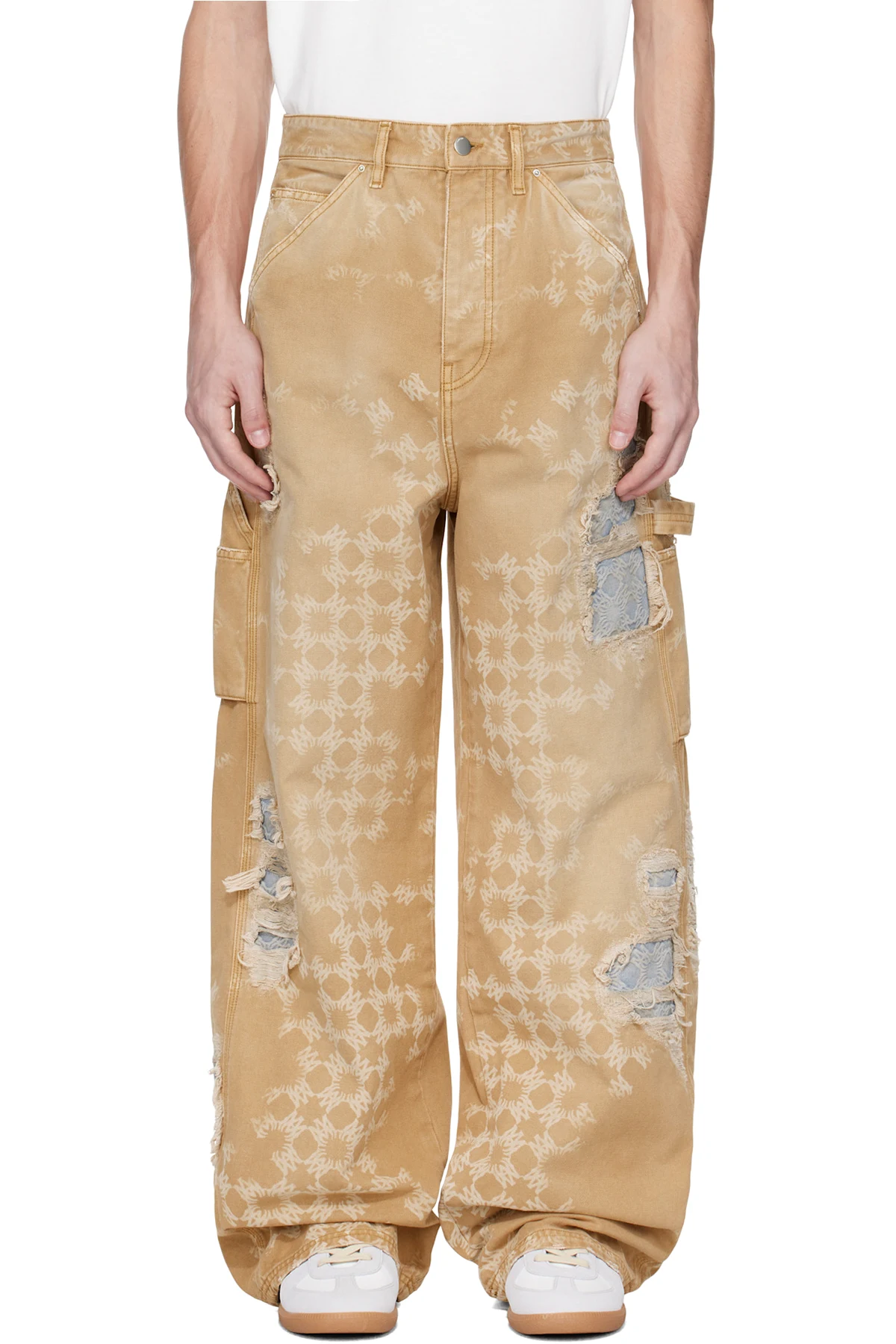 Tan Repair Jeans