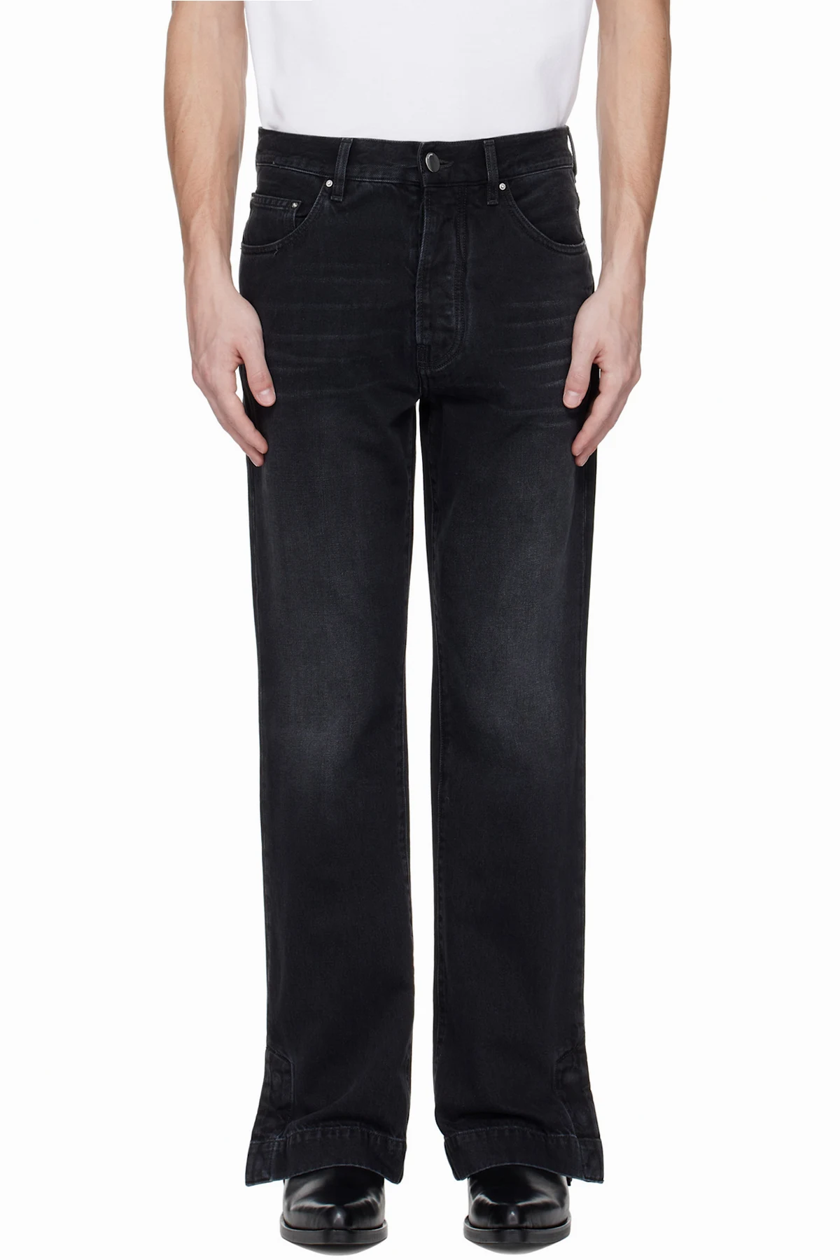 Black Straight Flare Jeans