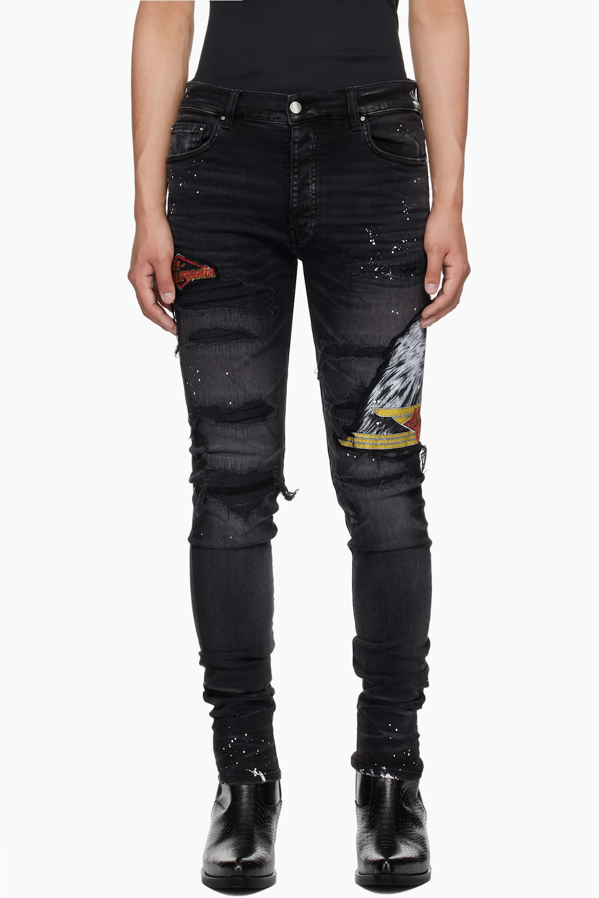 Black MA Cement Thrasher Skinny Jeans