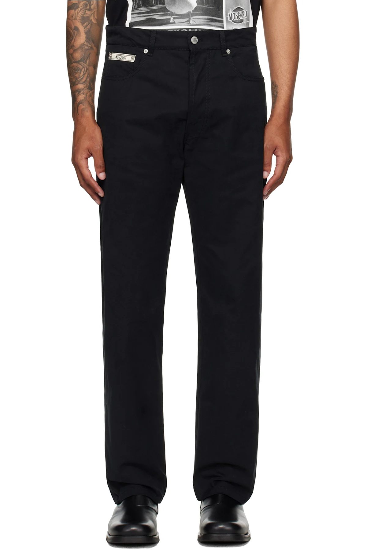 Black Moschino Tape Jeans