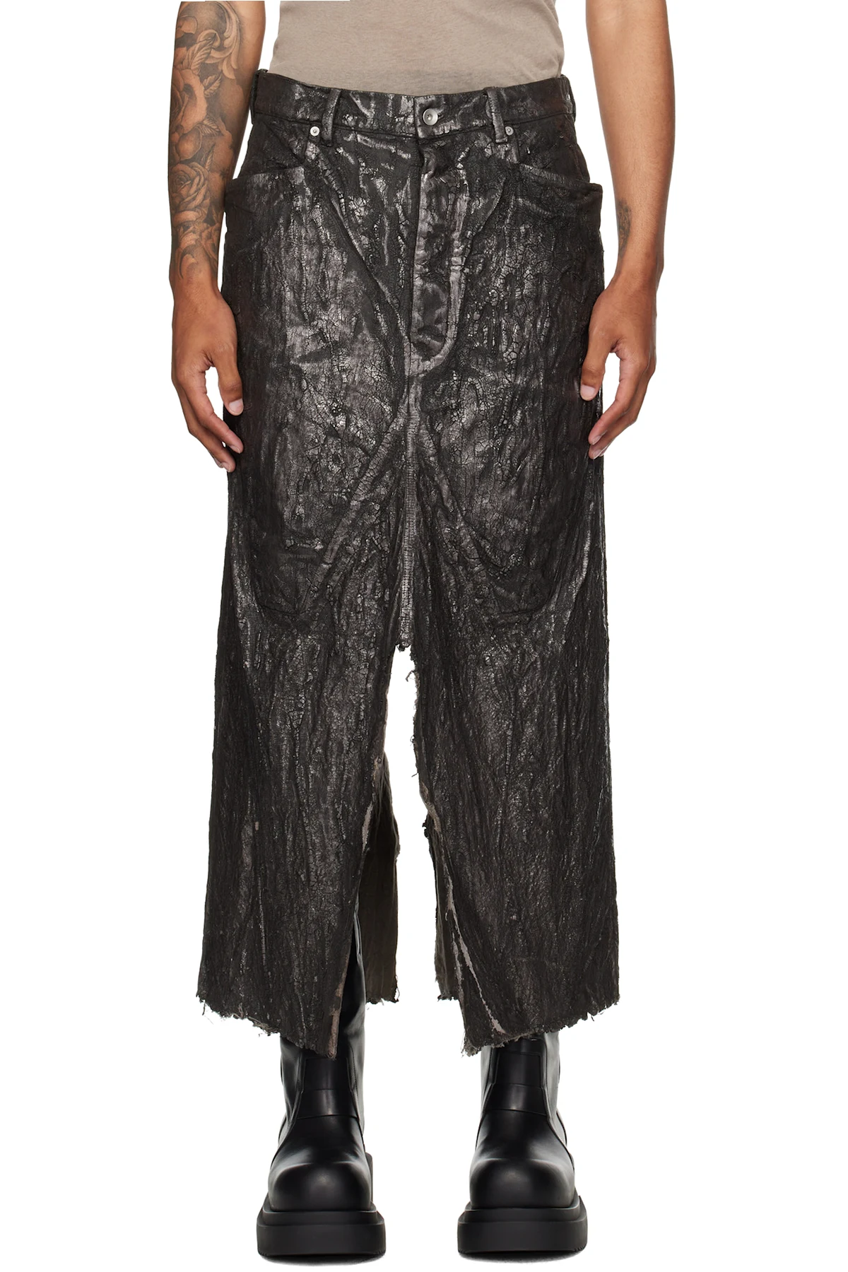Bronze Concordians Long Slivered Denim Skirt