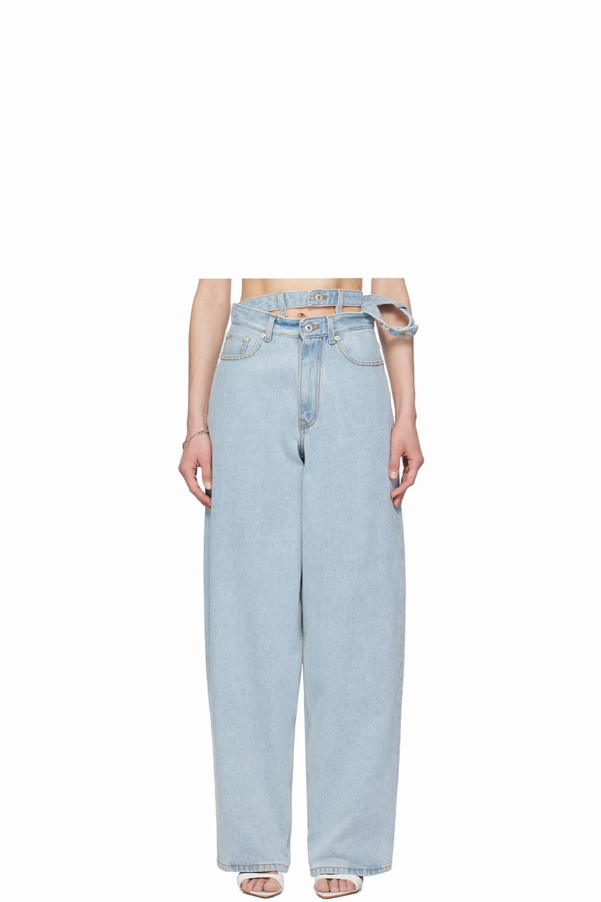 Blue Double Waist Jeans
