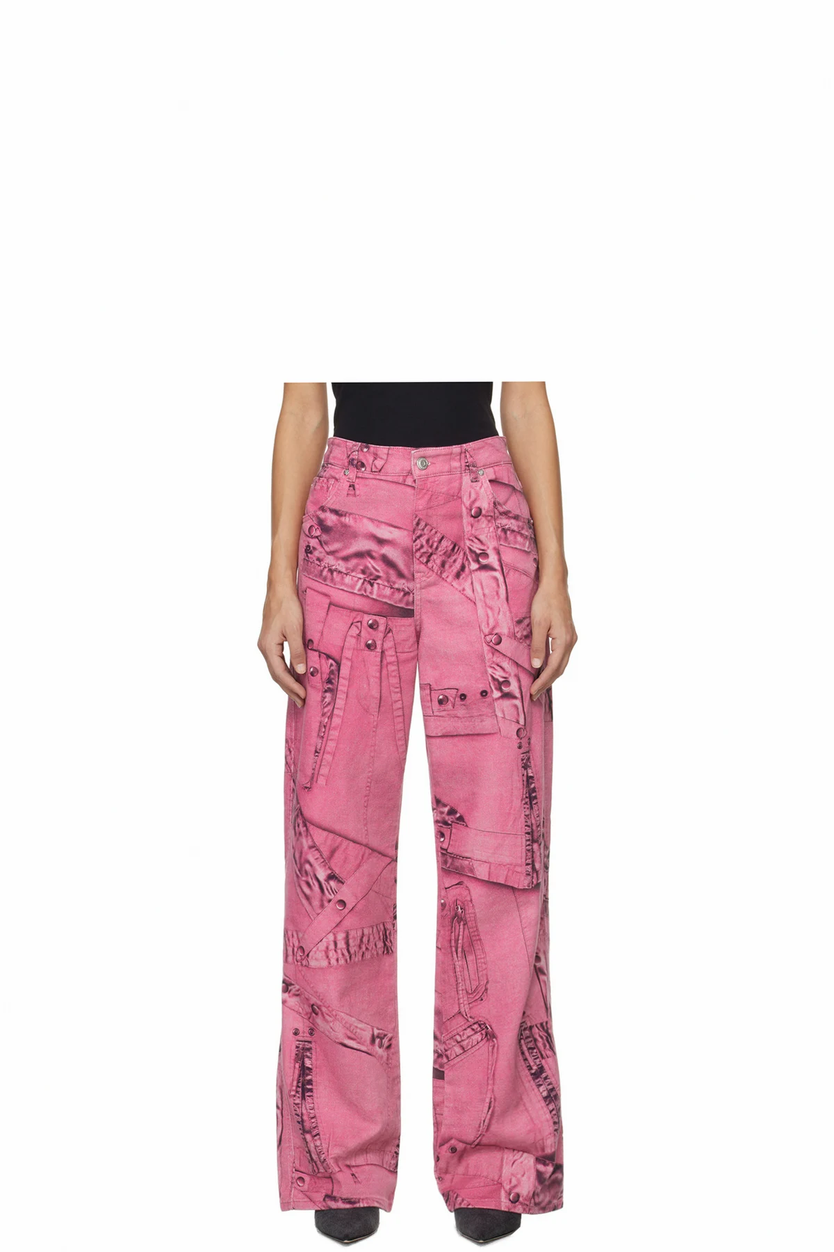 Pink Trompe L'œil Jeans
