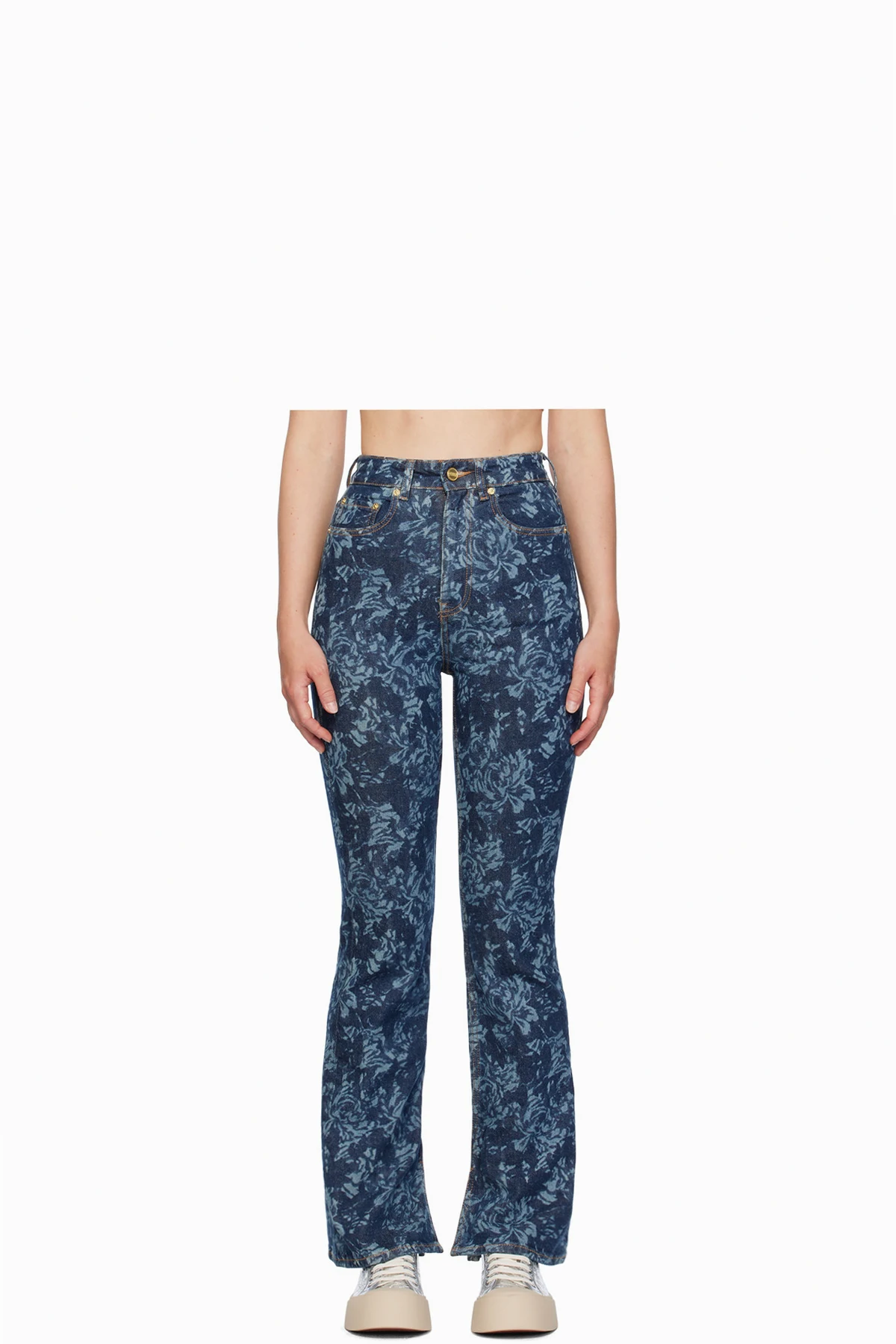 Blue Lazer Bootcut Slit Iry Jeans