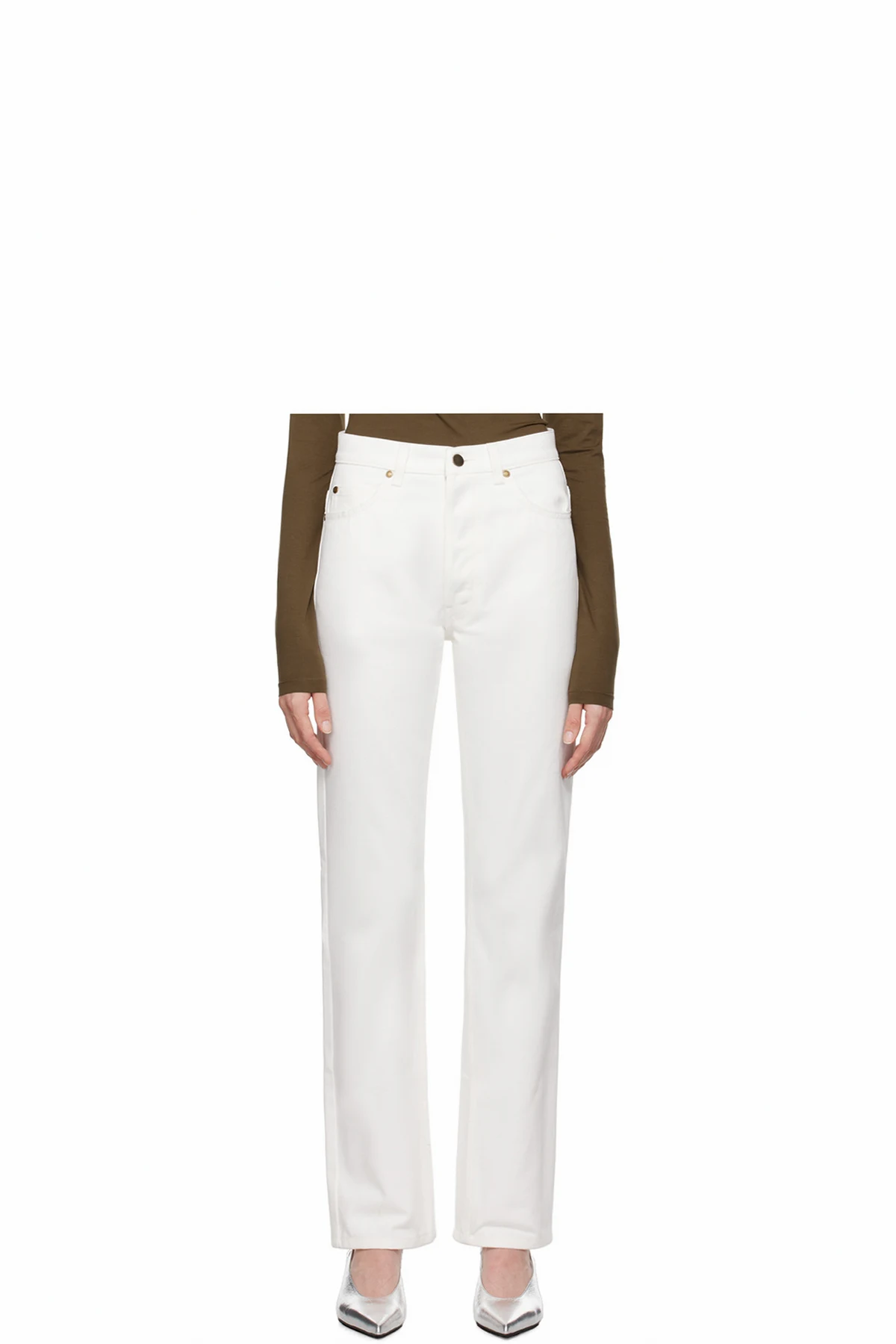 White Chad 5 Pocket Jeans
