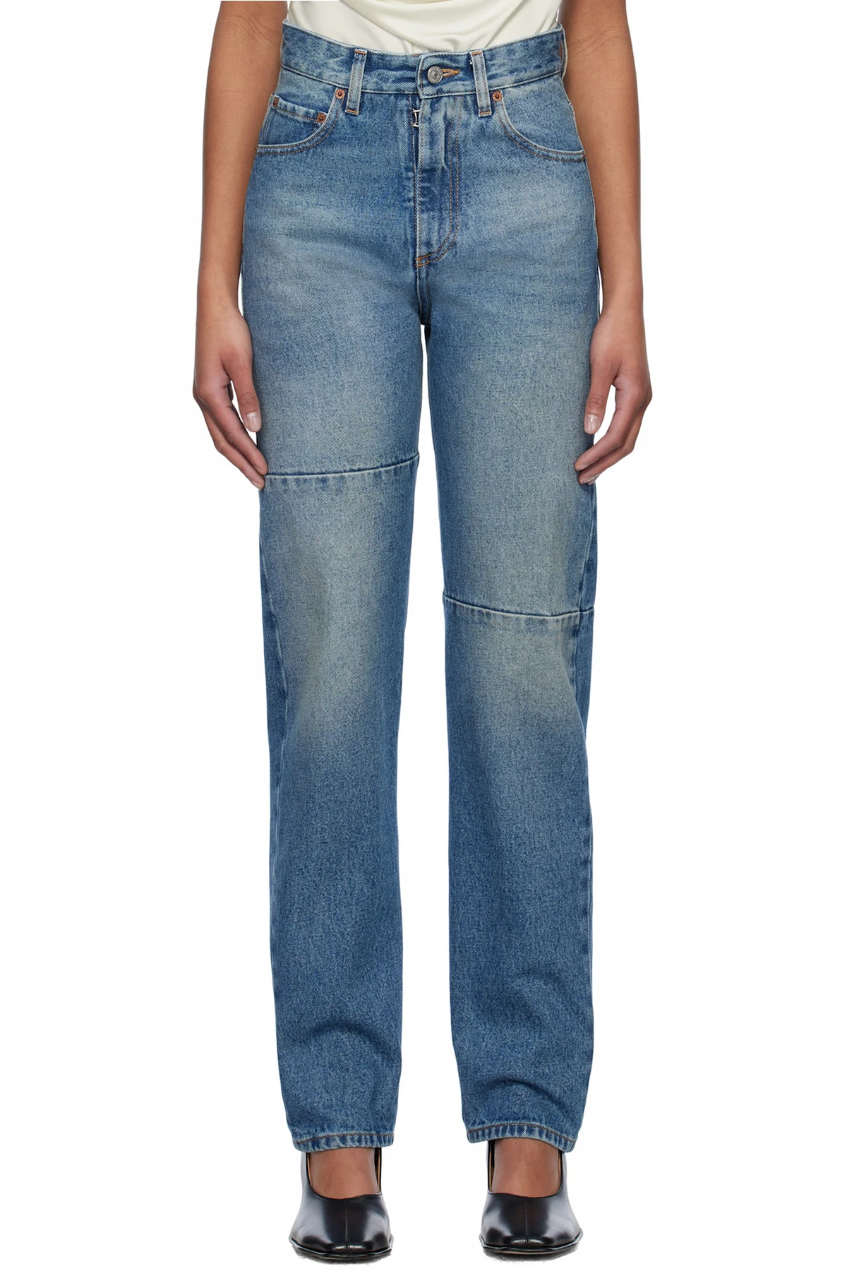 Blue Paneled Jeans