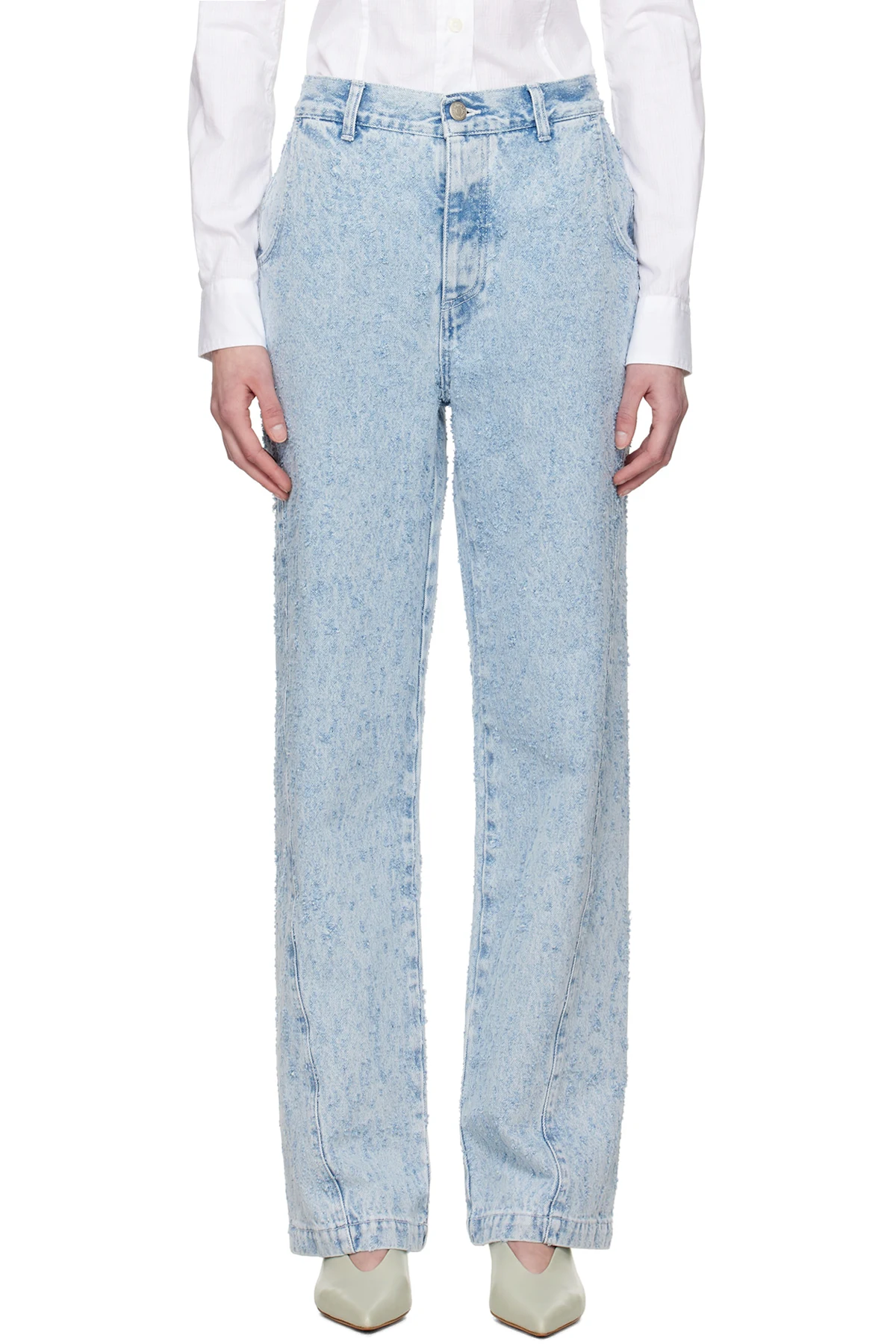 Blue Twisted Seam Jeans