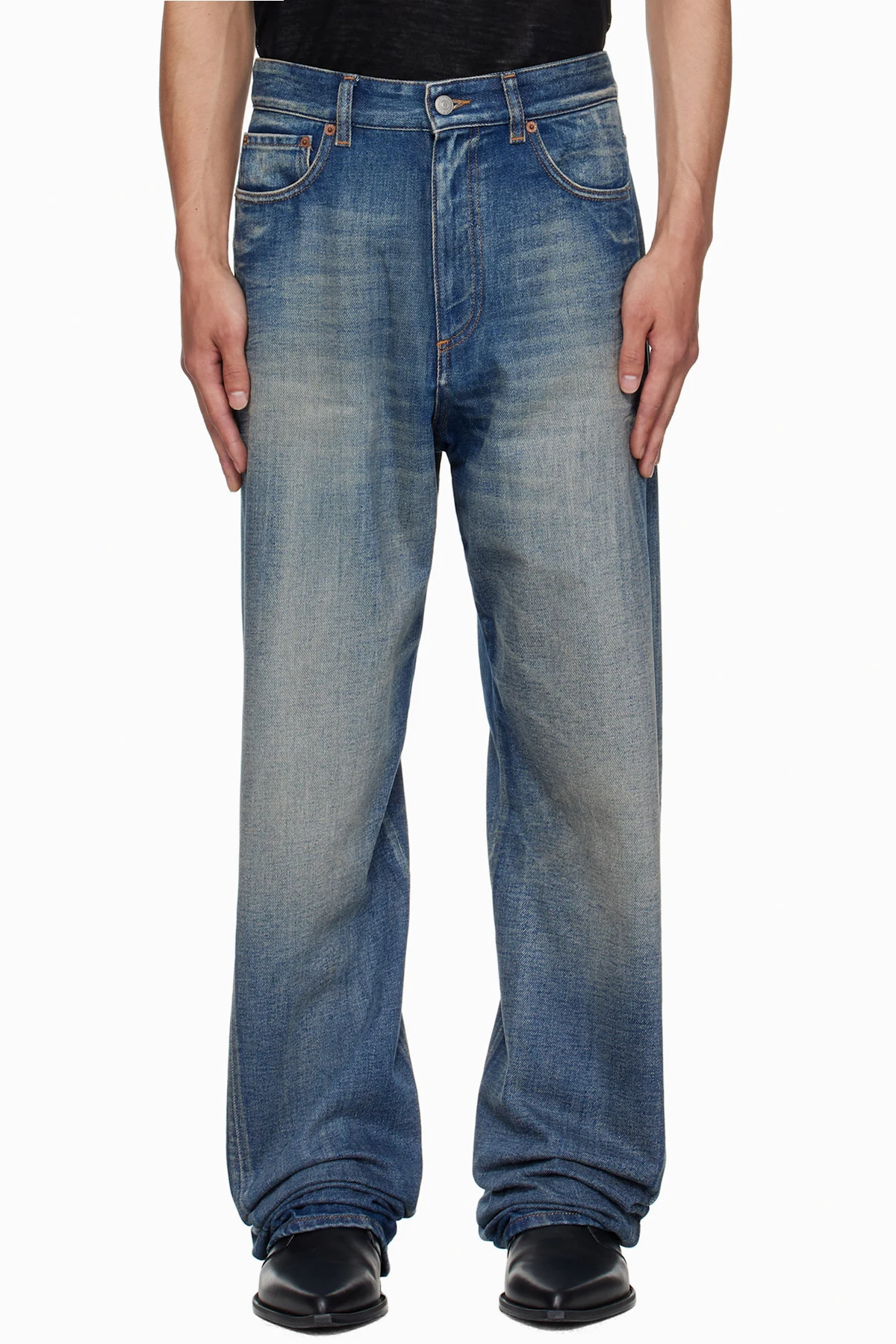Blue Wide-Leg Jeans