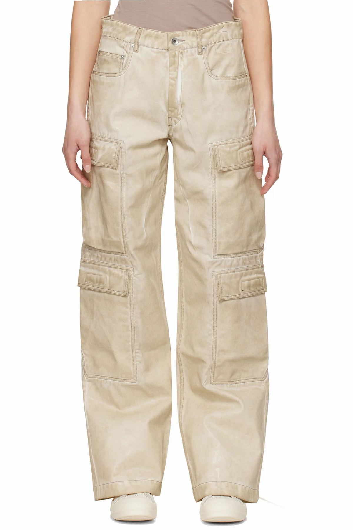 Beige Hollywood Double Cargo Jeans