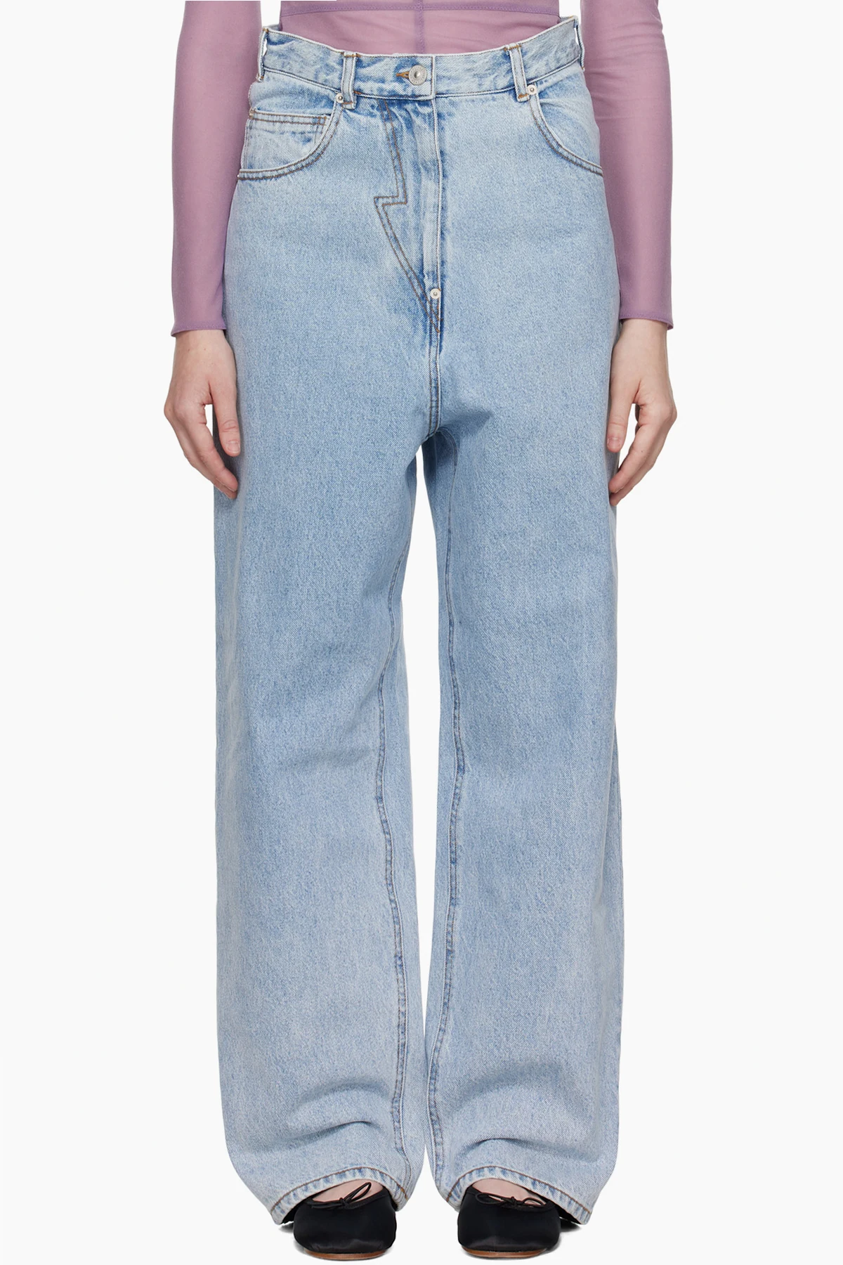 Blue Panty Cutout Jeans