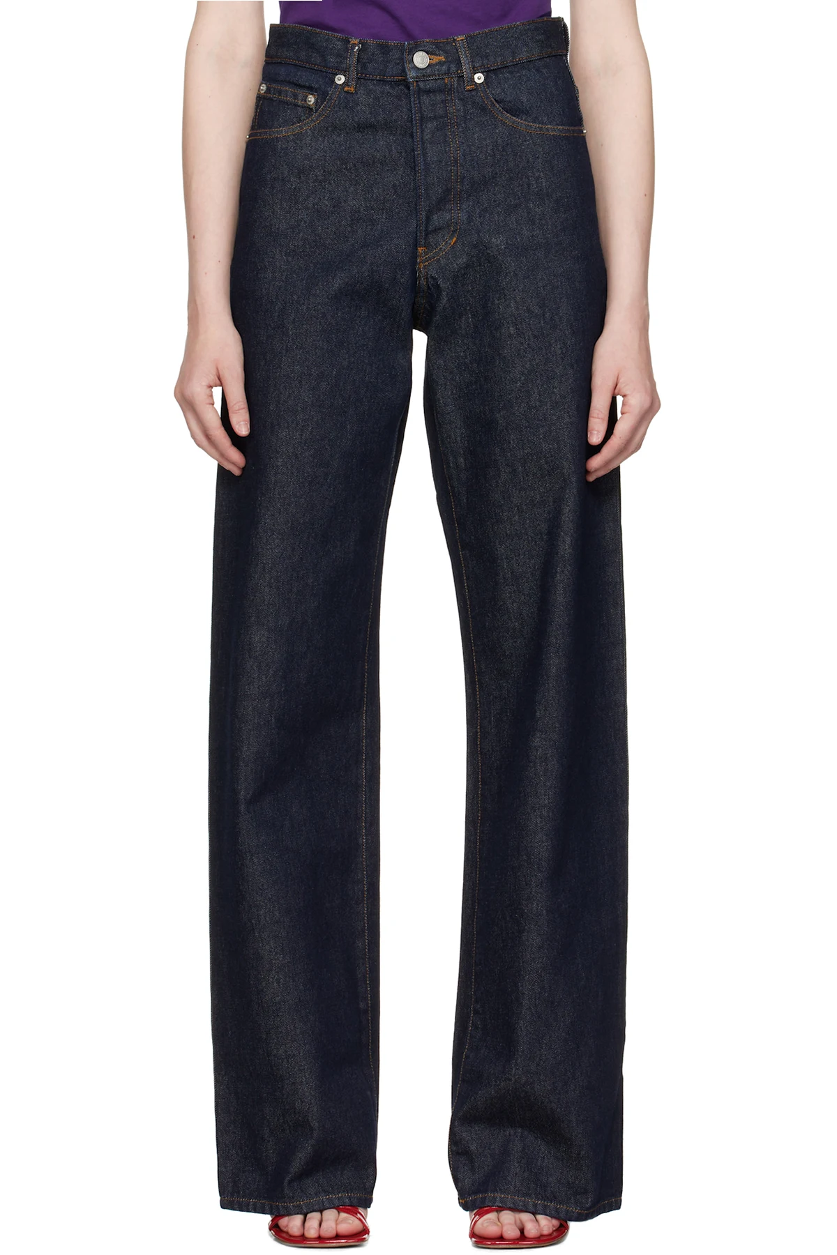 Navy Straight Jeans