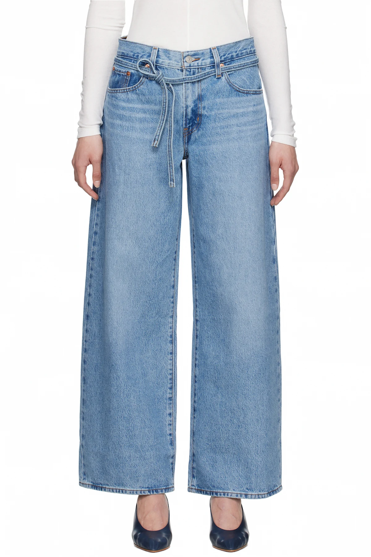 Blue XL Baggy Straight Jeans