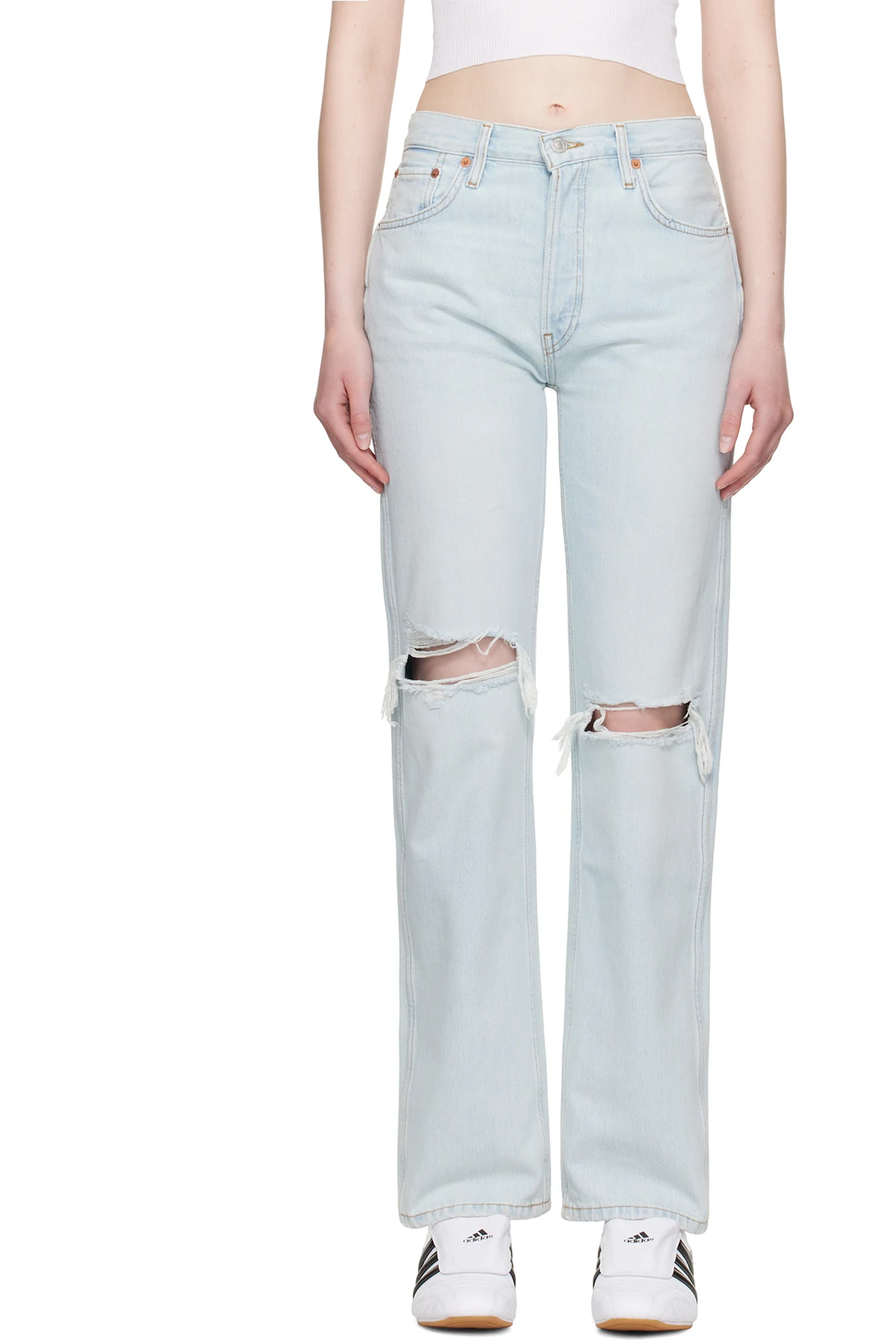 Blue High Rise Loose Jeans