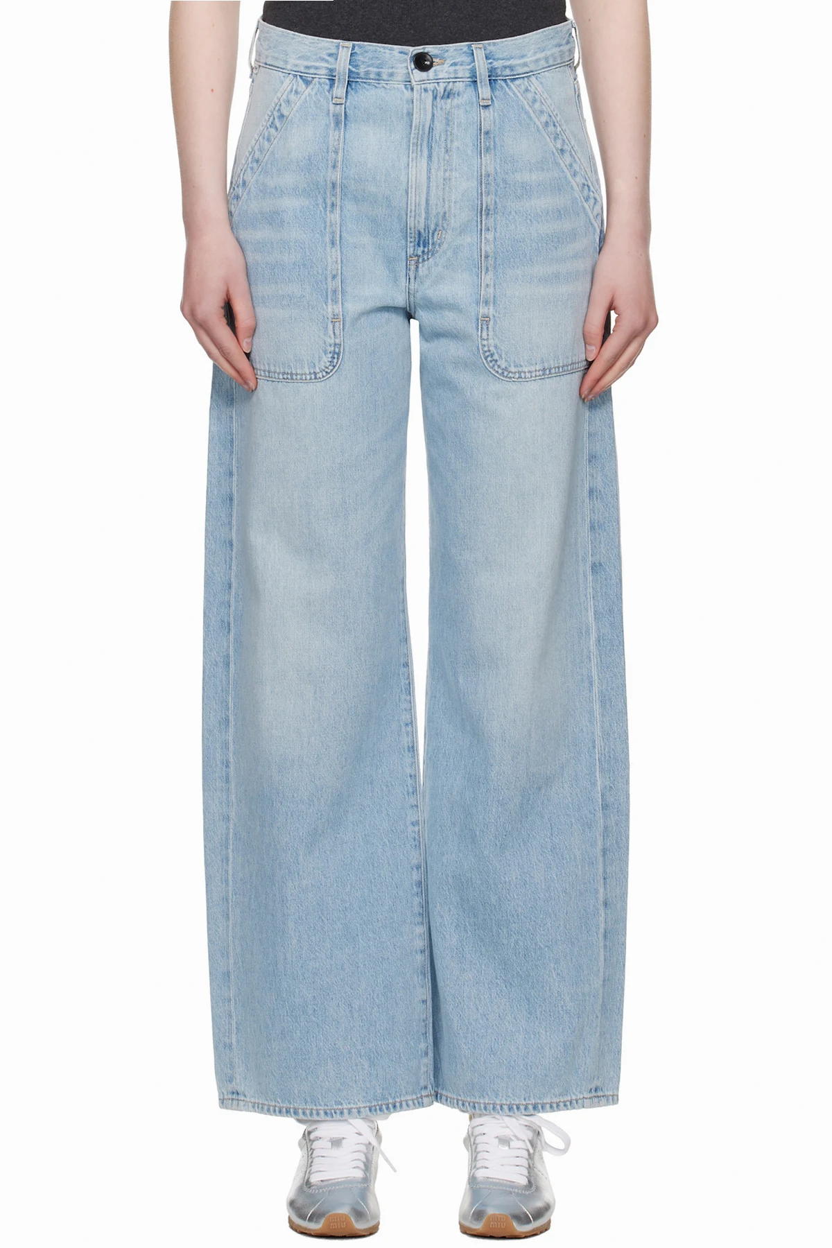 Blue Wide Ayla Cargo Jeans