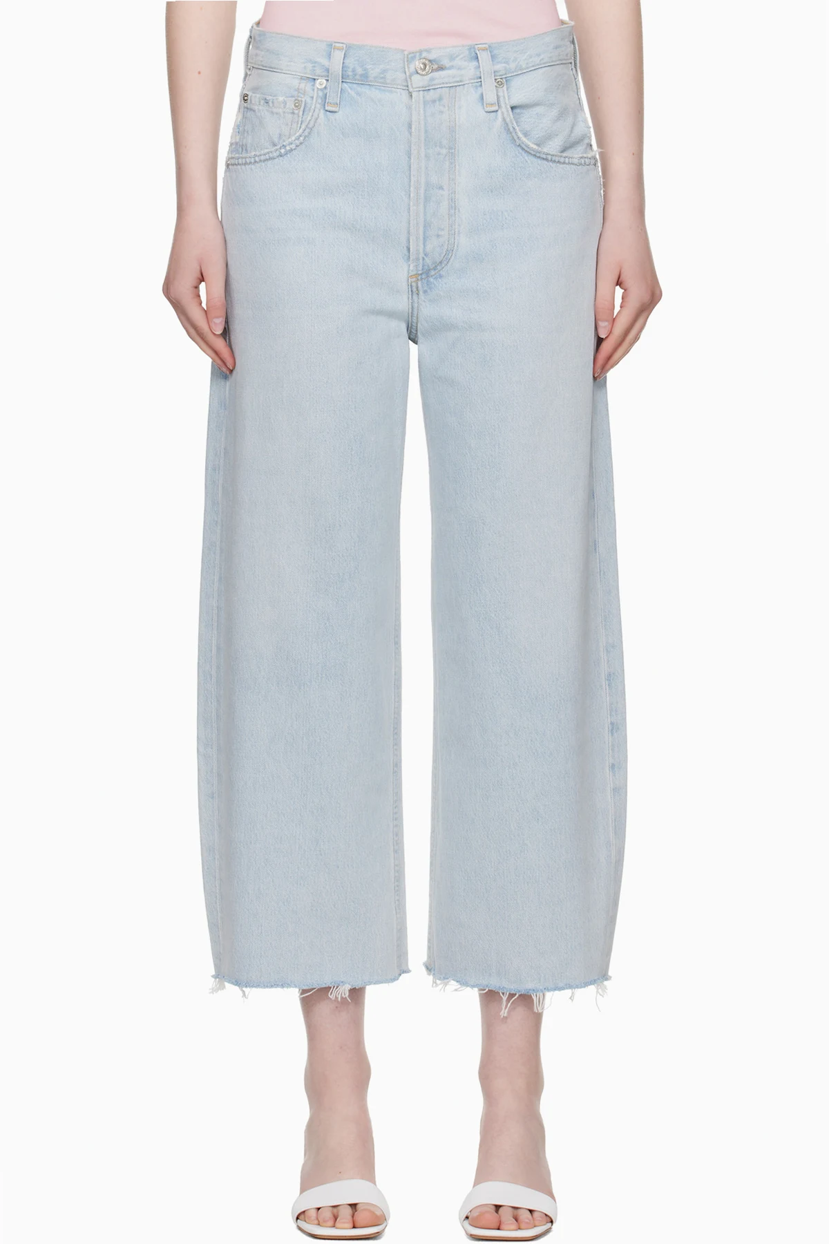 Blue Ayla Raw Hem Crop Jeans