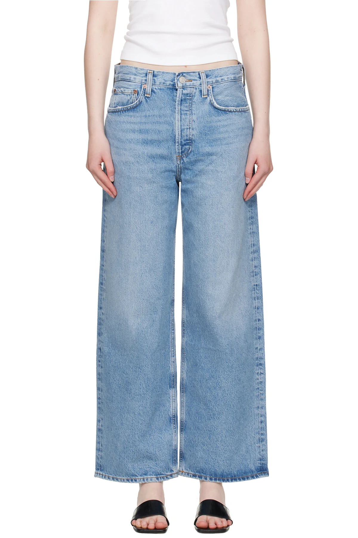 Blue Low Slung Baggy Jeans