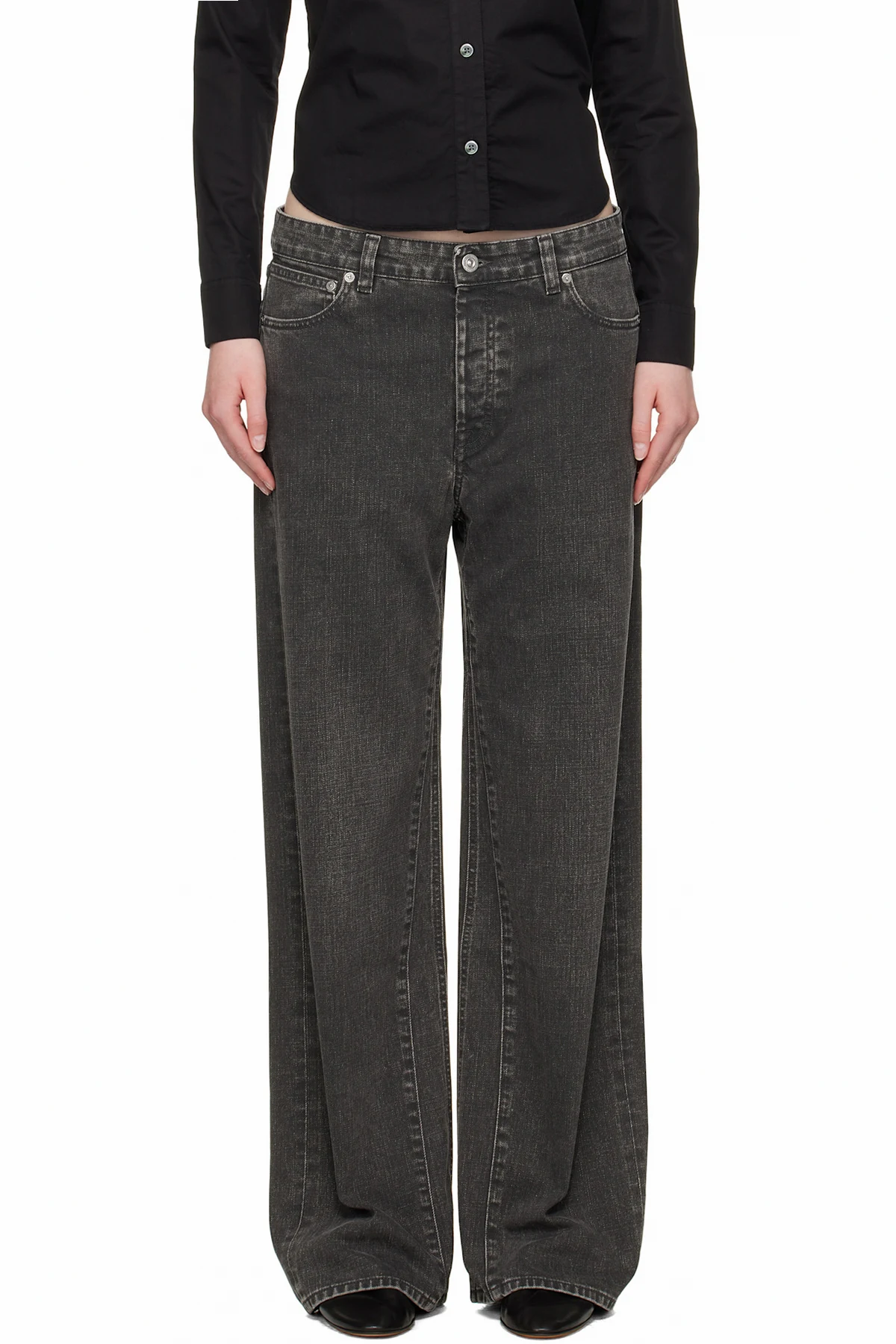 Black Treble Cut Jeans